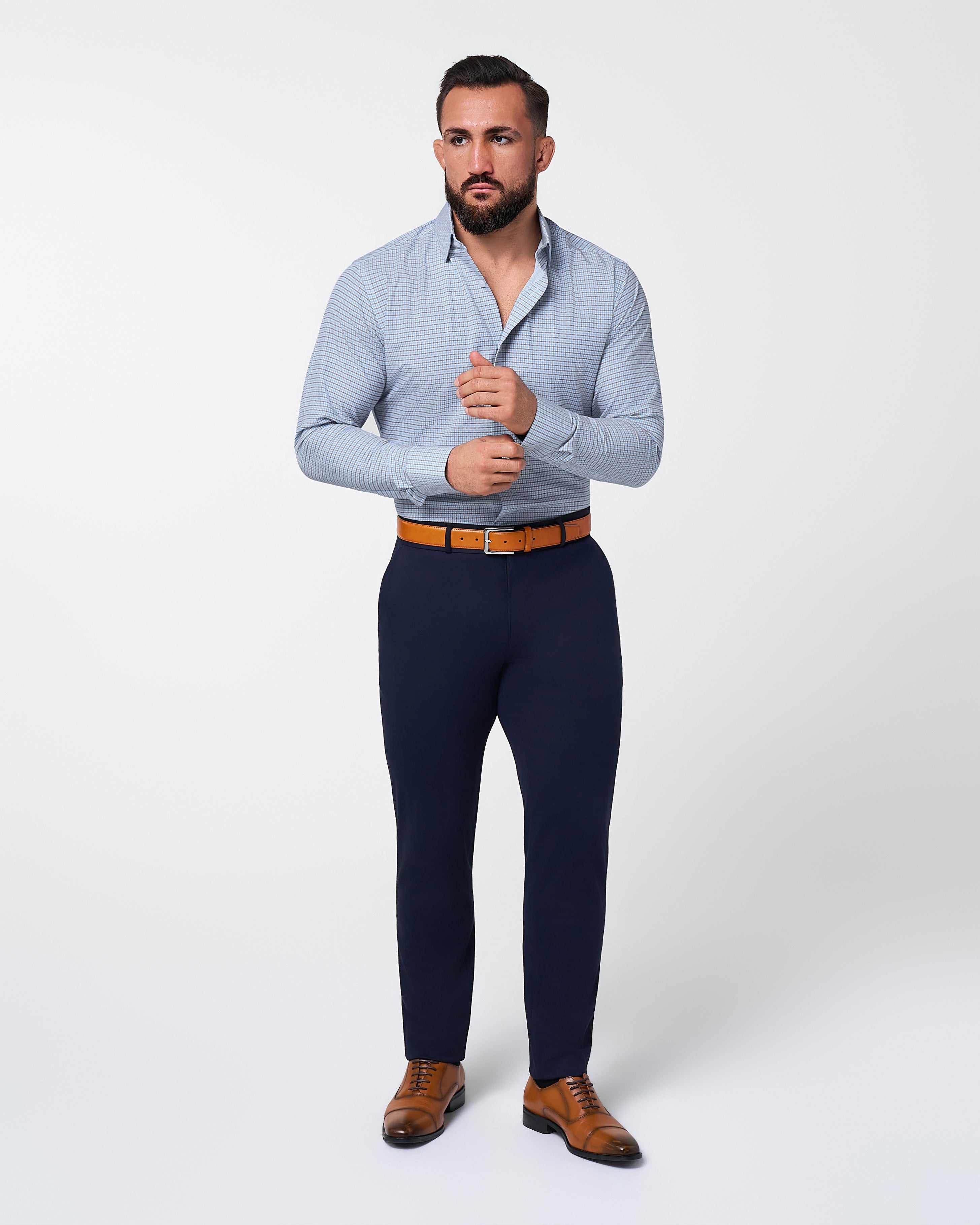 "The Dalton" Purple & Light Blue Windowpane