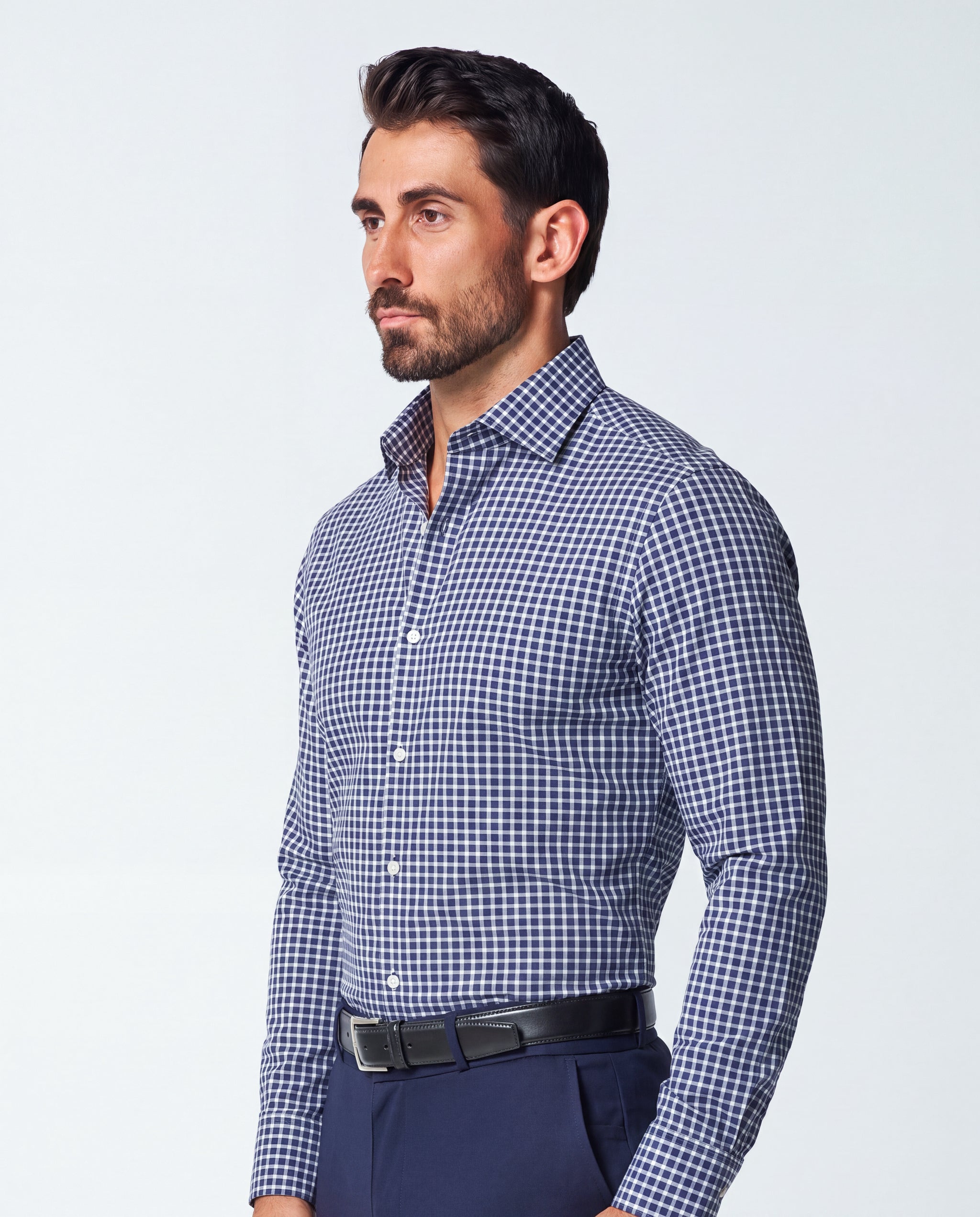 "The Callahan" Blue and White Mini Plaid