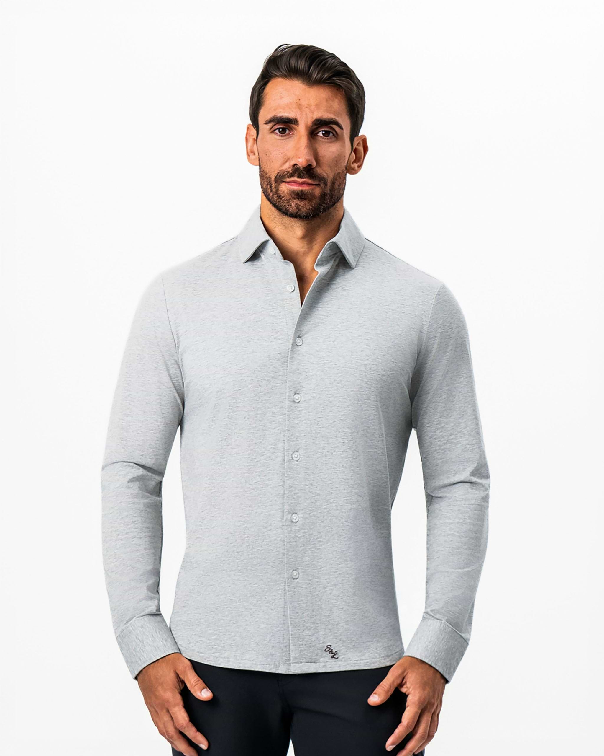 "The Fowler" Grey Button Down