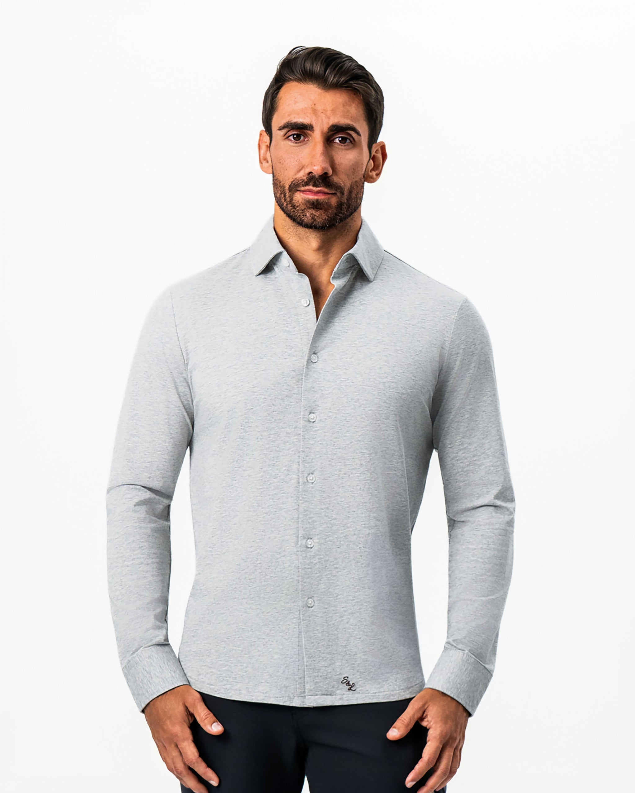 "The Fowler" Grey Button Down