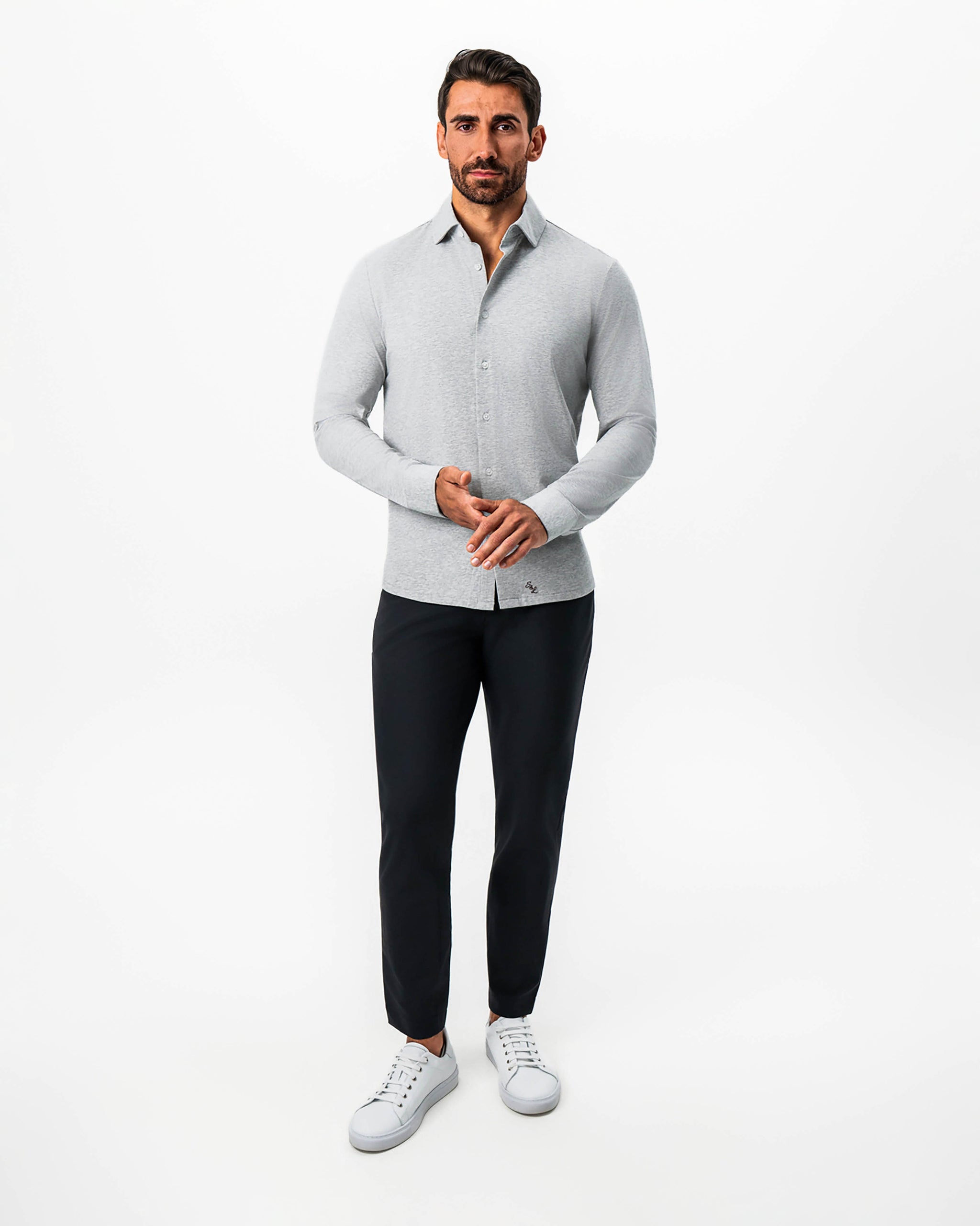 "The Fowler" Grey Button Down