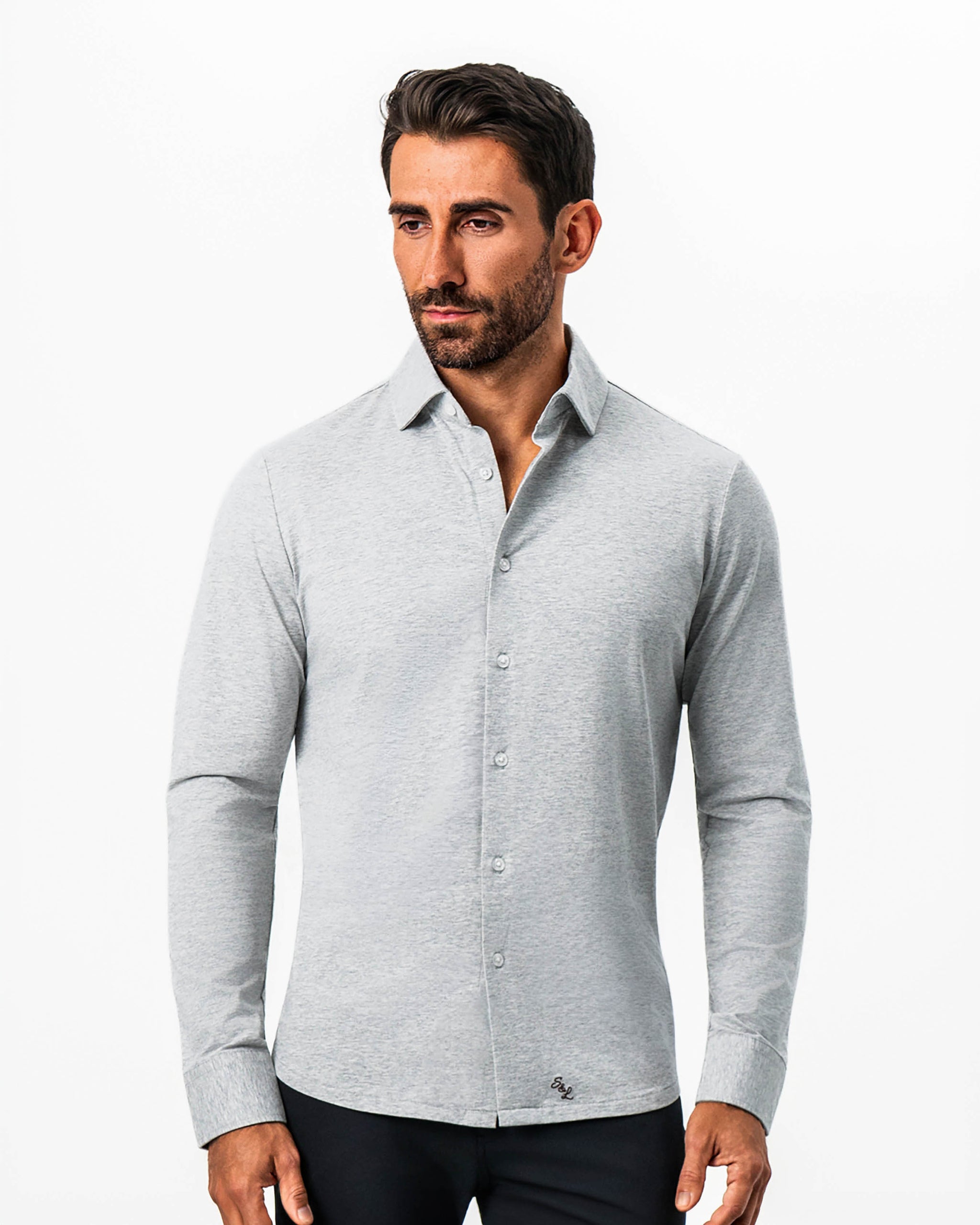 "The Fowler" Grey Button Down