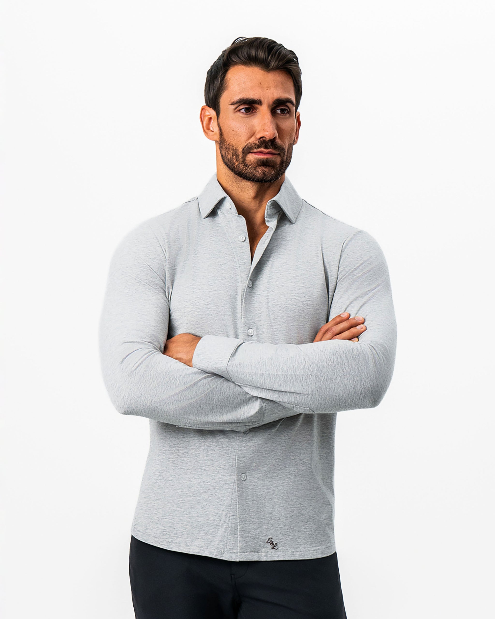"The Fowler" Grey Button Down