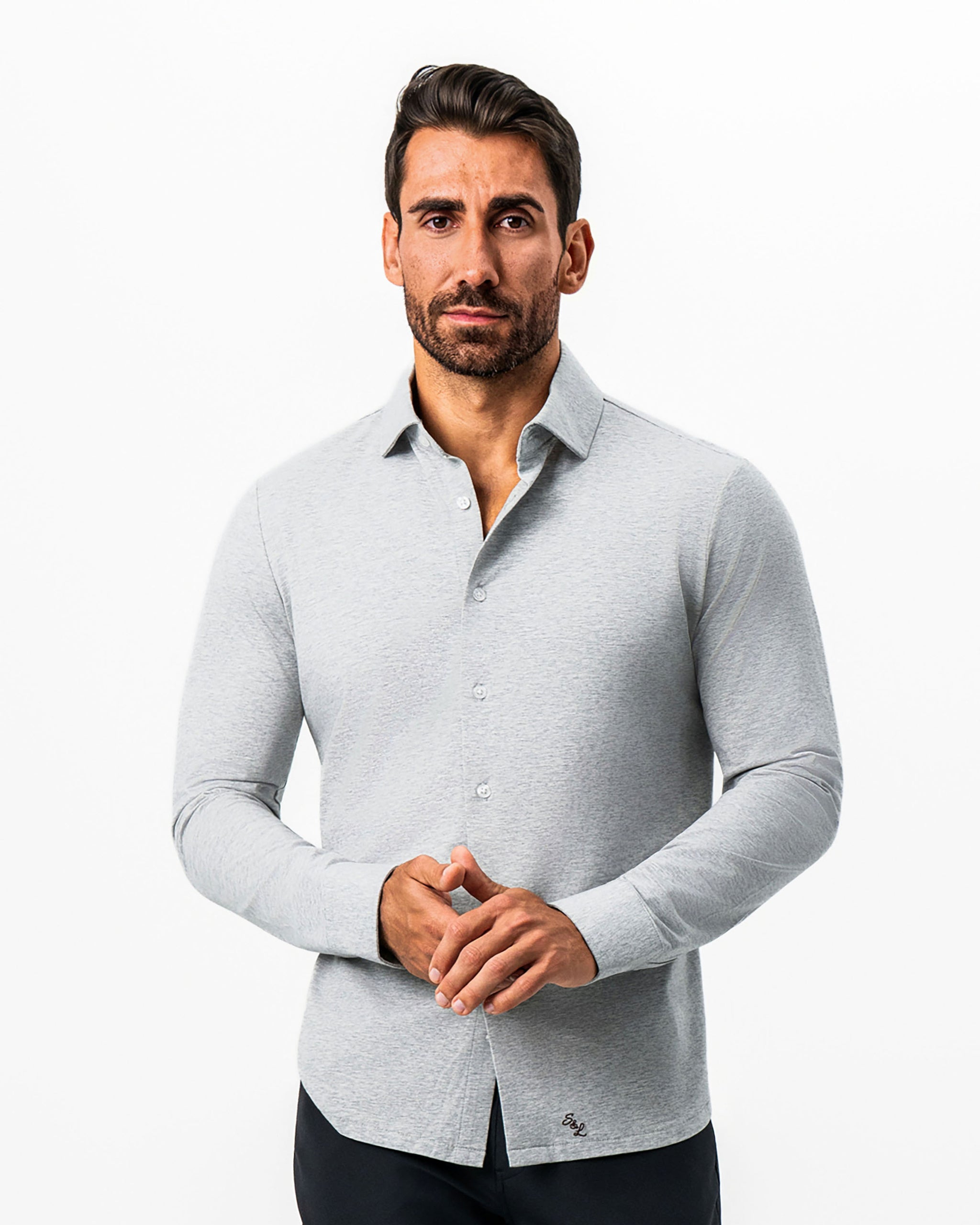 "The Fowler" Grey Button Down