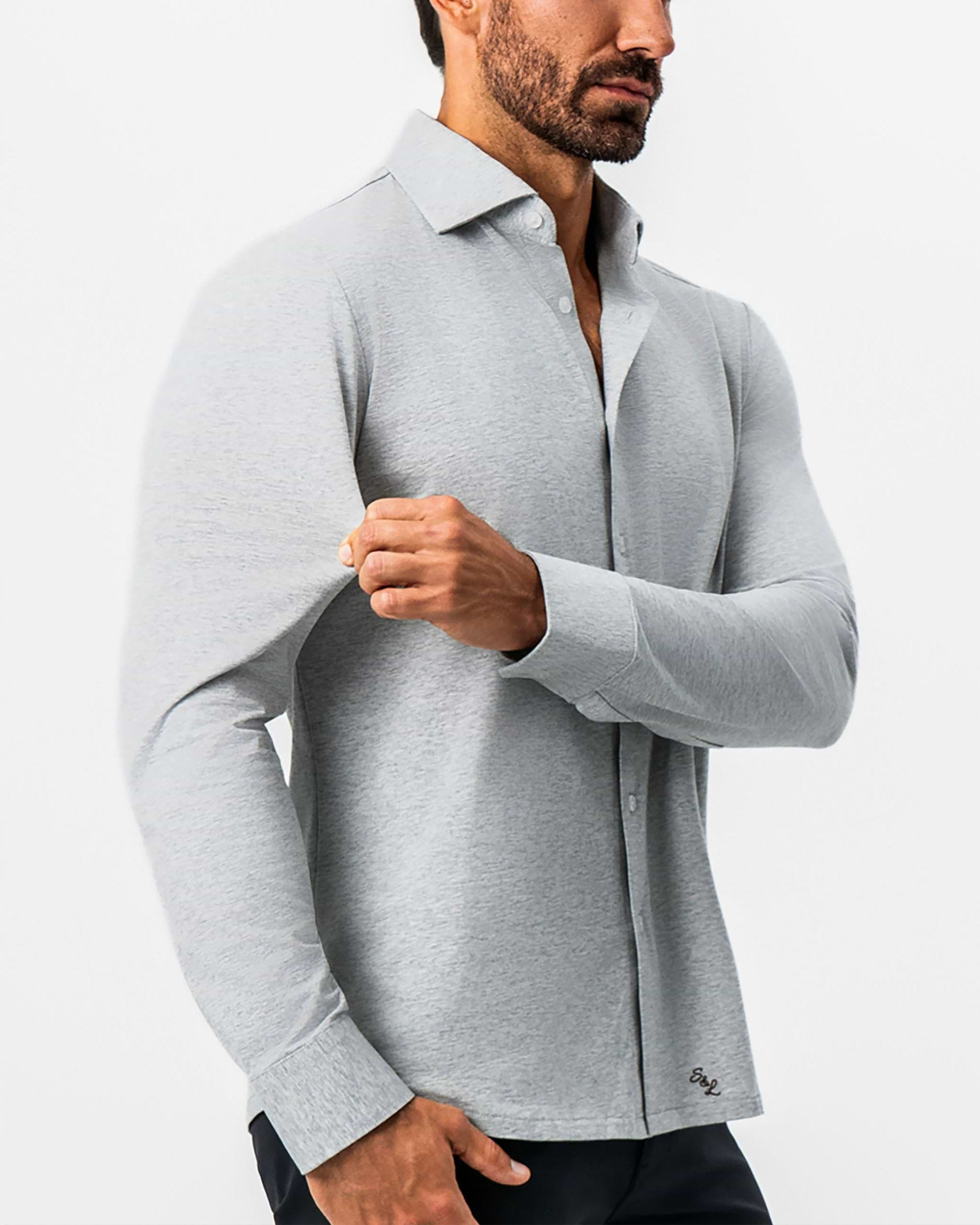 "The Fowler" Grey Button Down