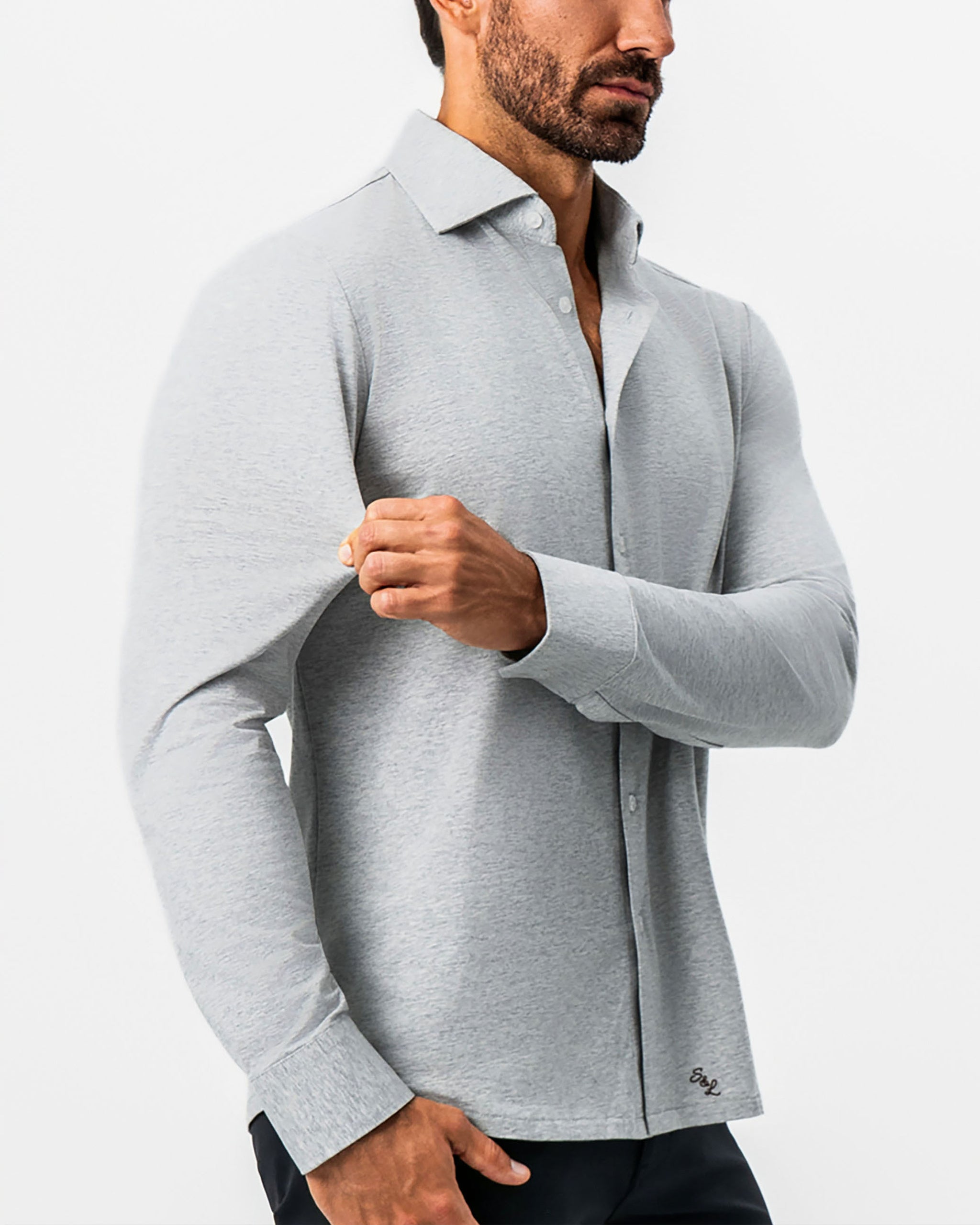 "The Fowler" Grey Button Down