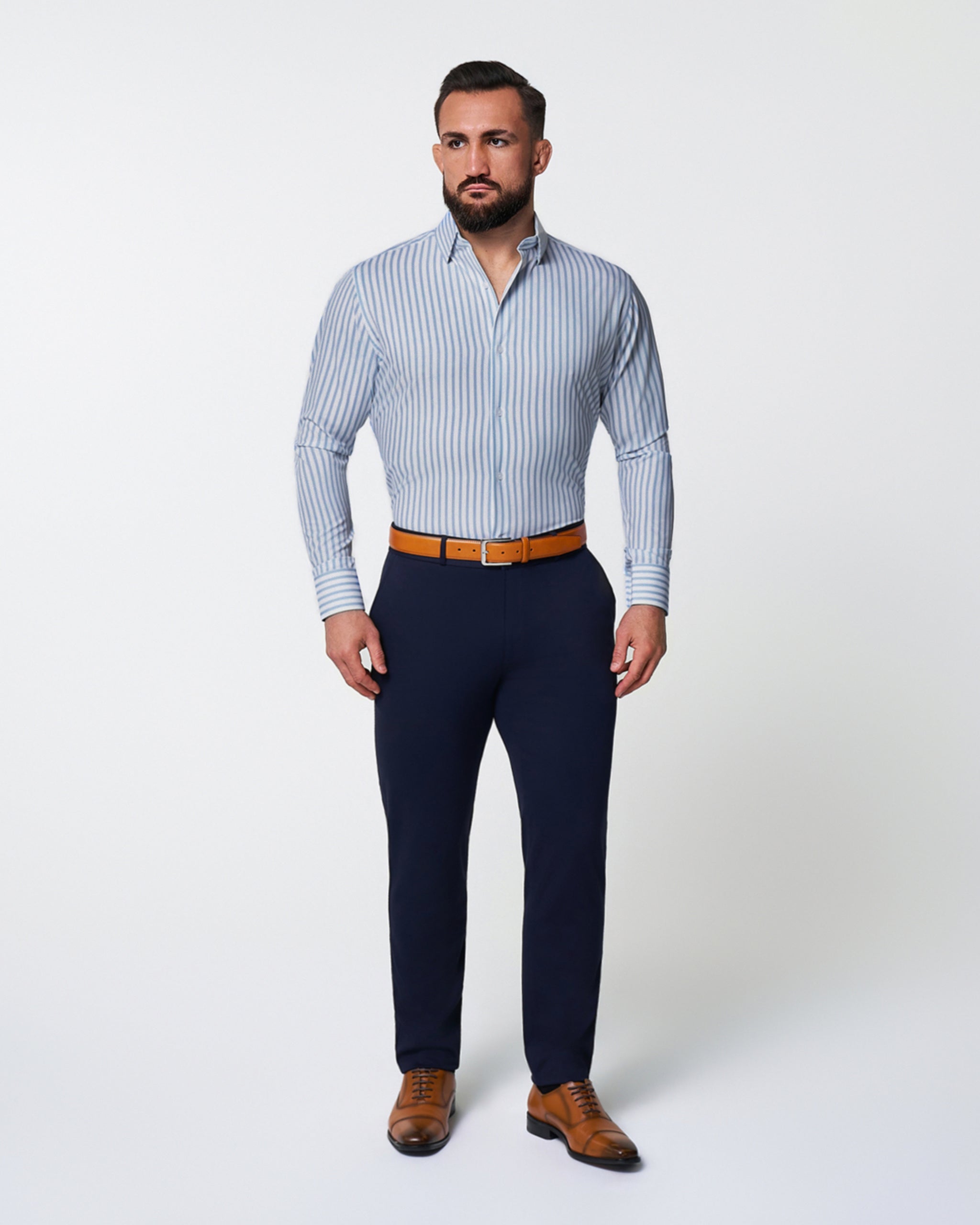 "The Francisco" Light Blue Mid-Stripe