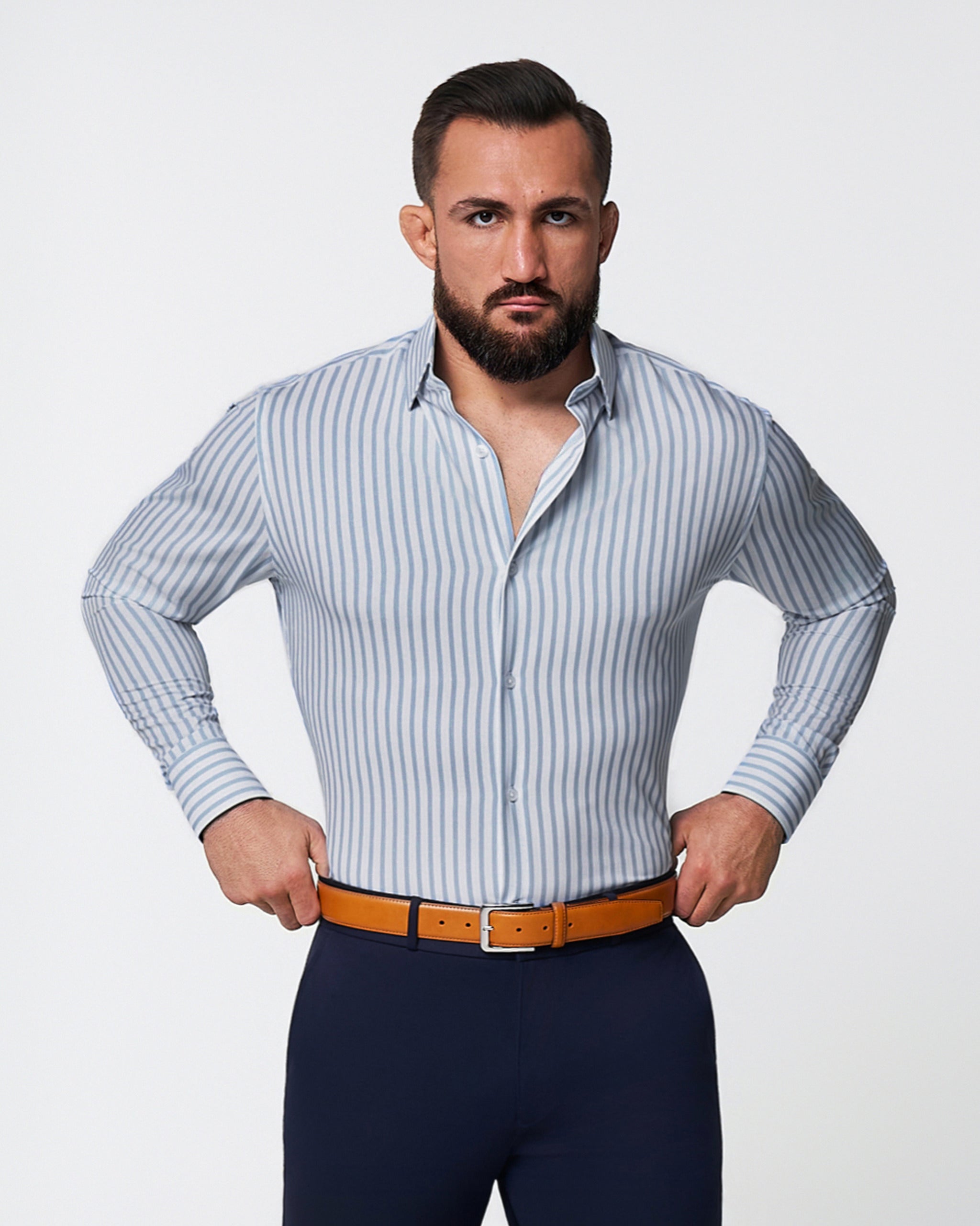 "The Francisco" Light Blue Mid-Stripe