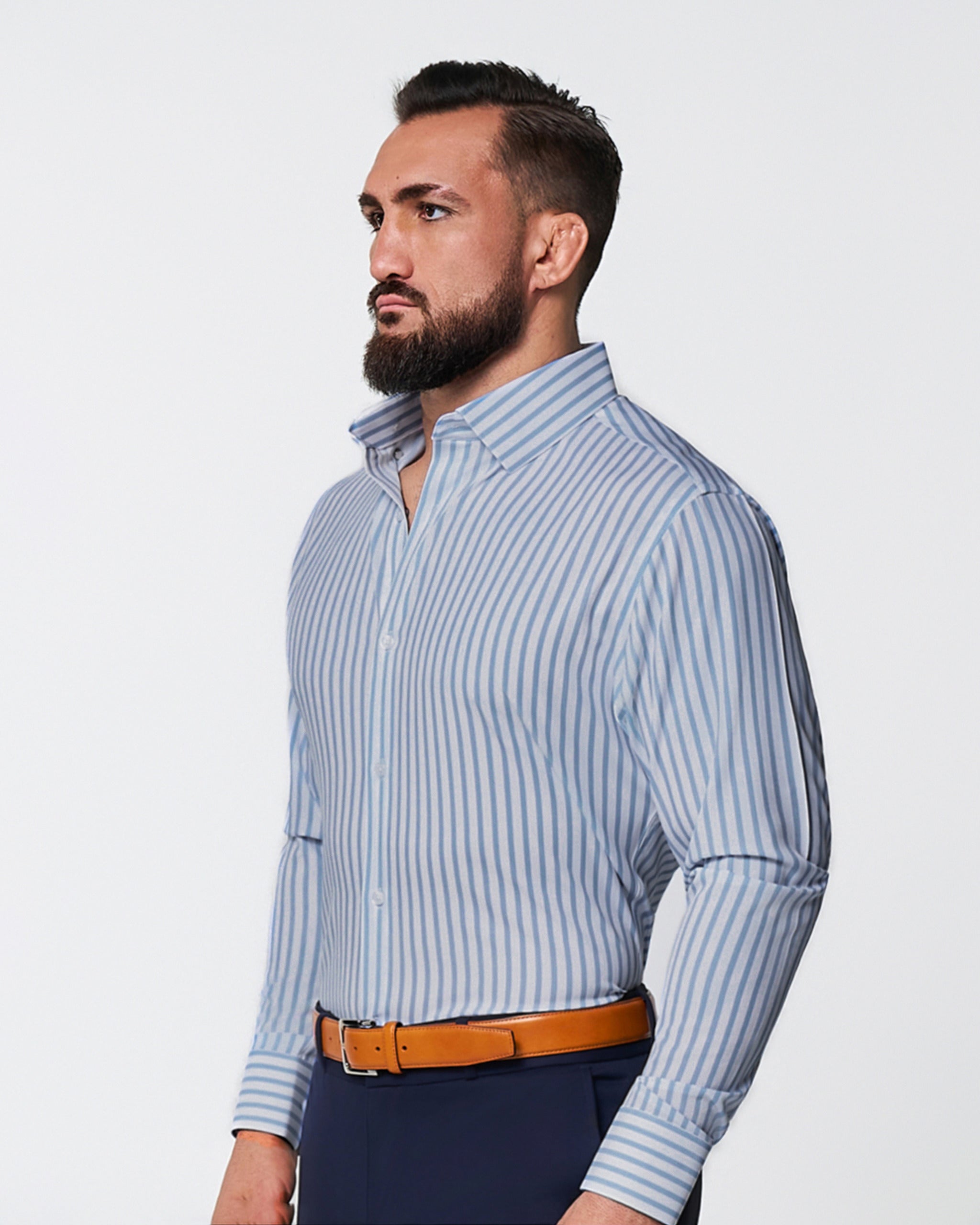 "The Francisco" Light Blue Mid-Stripe