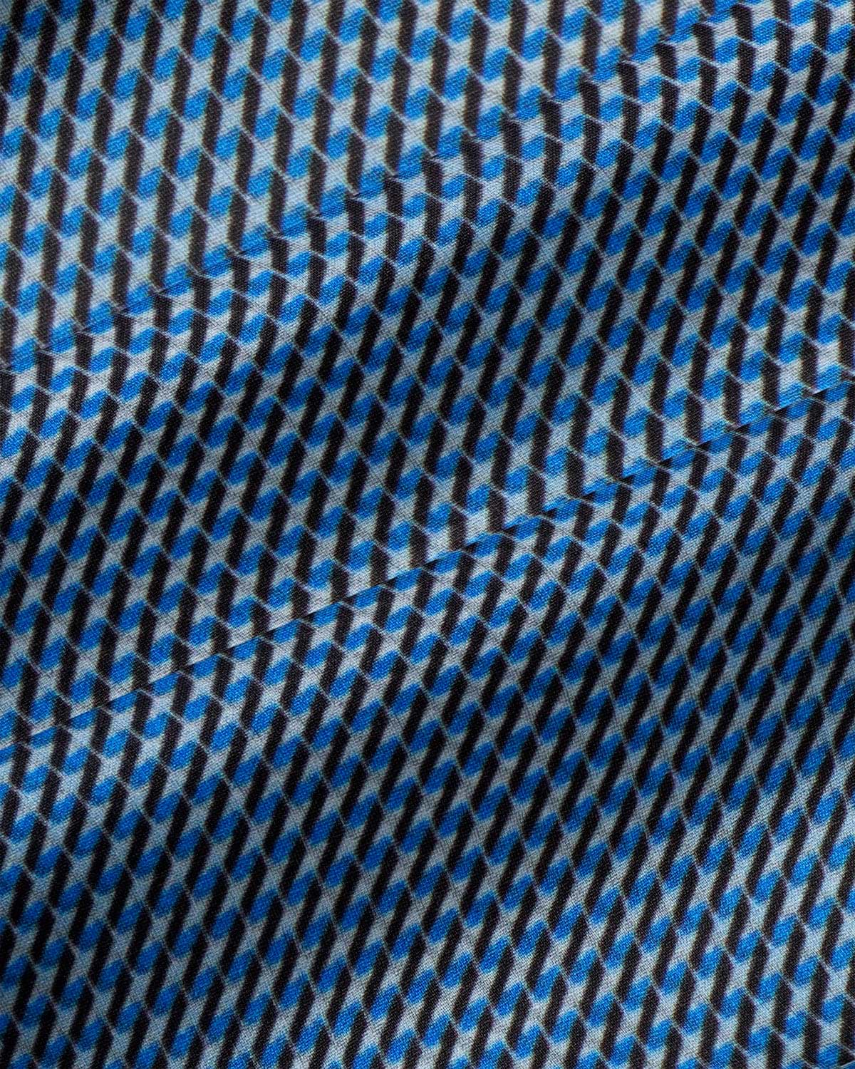 "The Lamar" Light Blue, Black & White Geo Weave