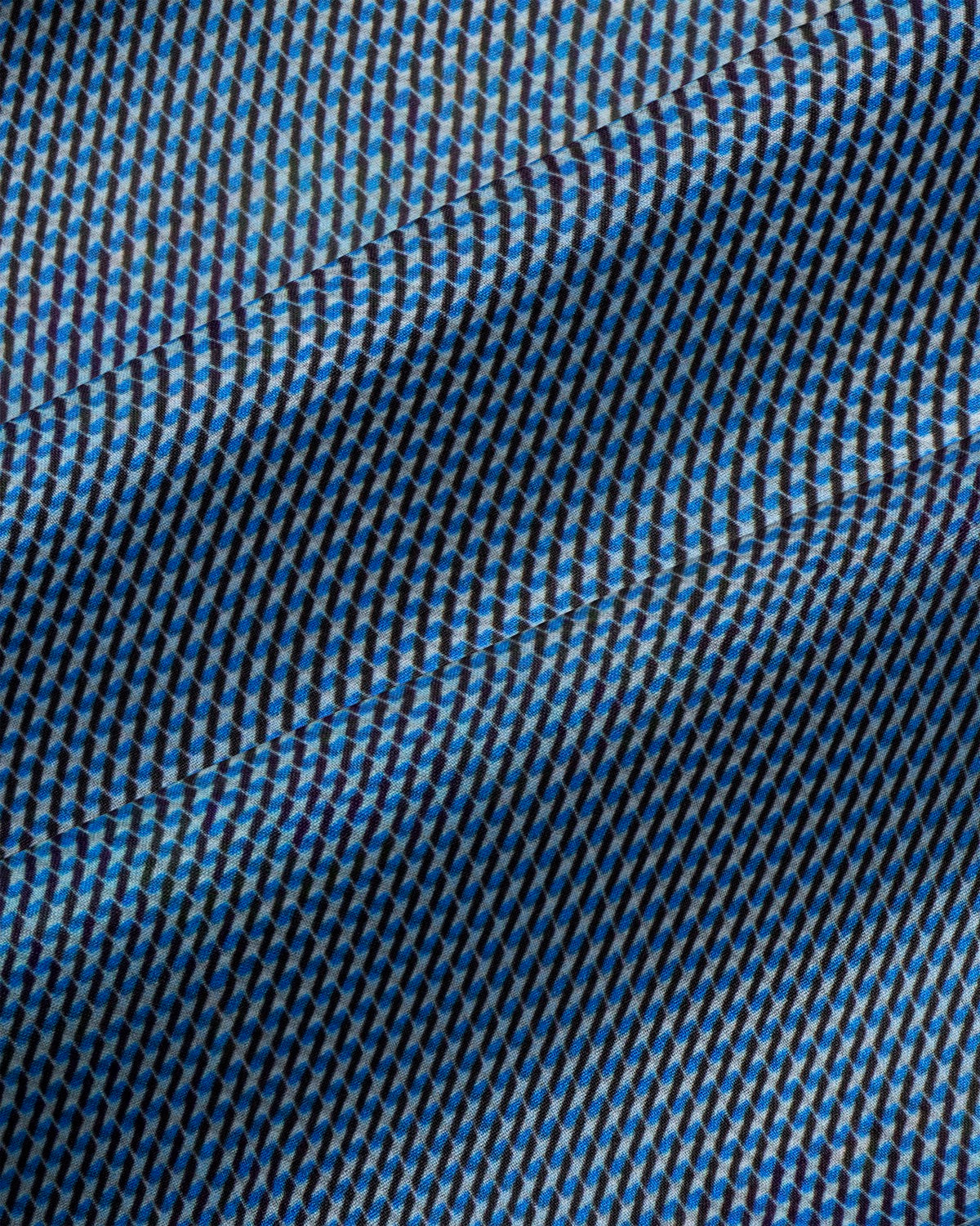 "The Lamar" Light Blue, Black & White Geo Weave