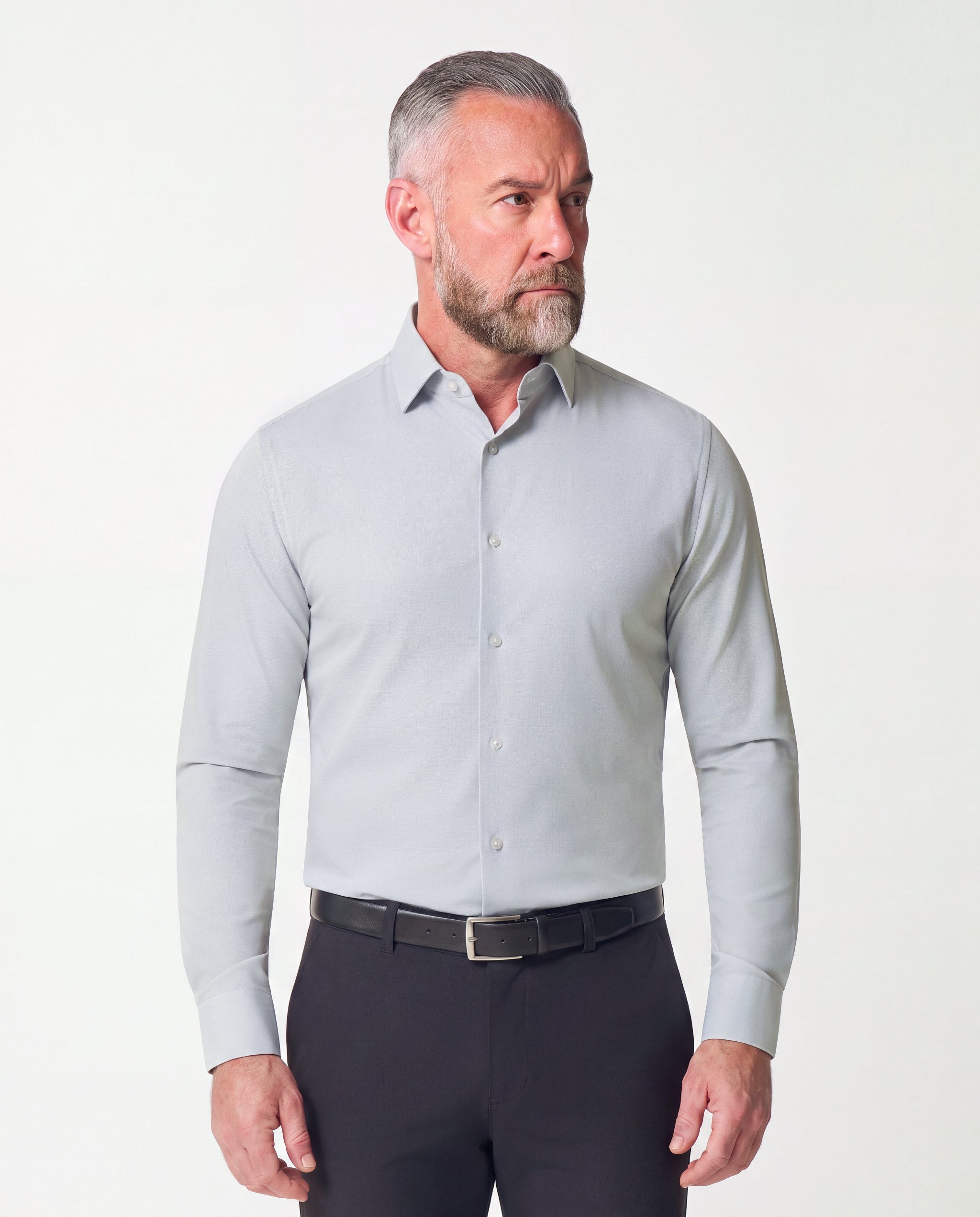 "The Robby" Grey & White Herringbone