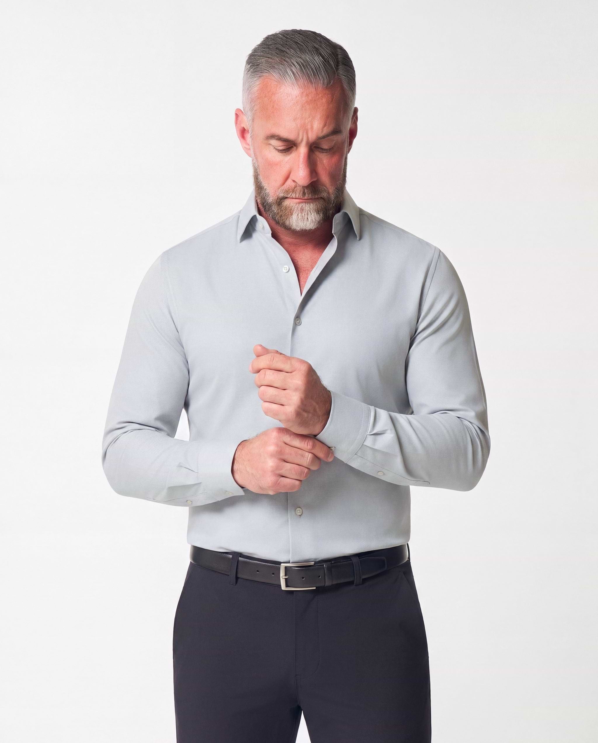 "The Robby" Grey & White Herringbone