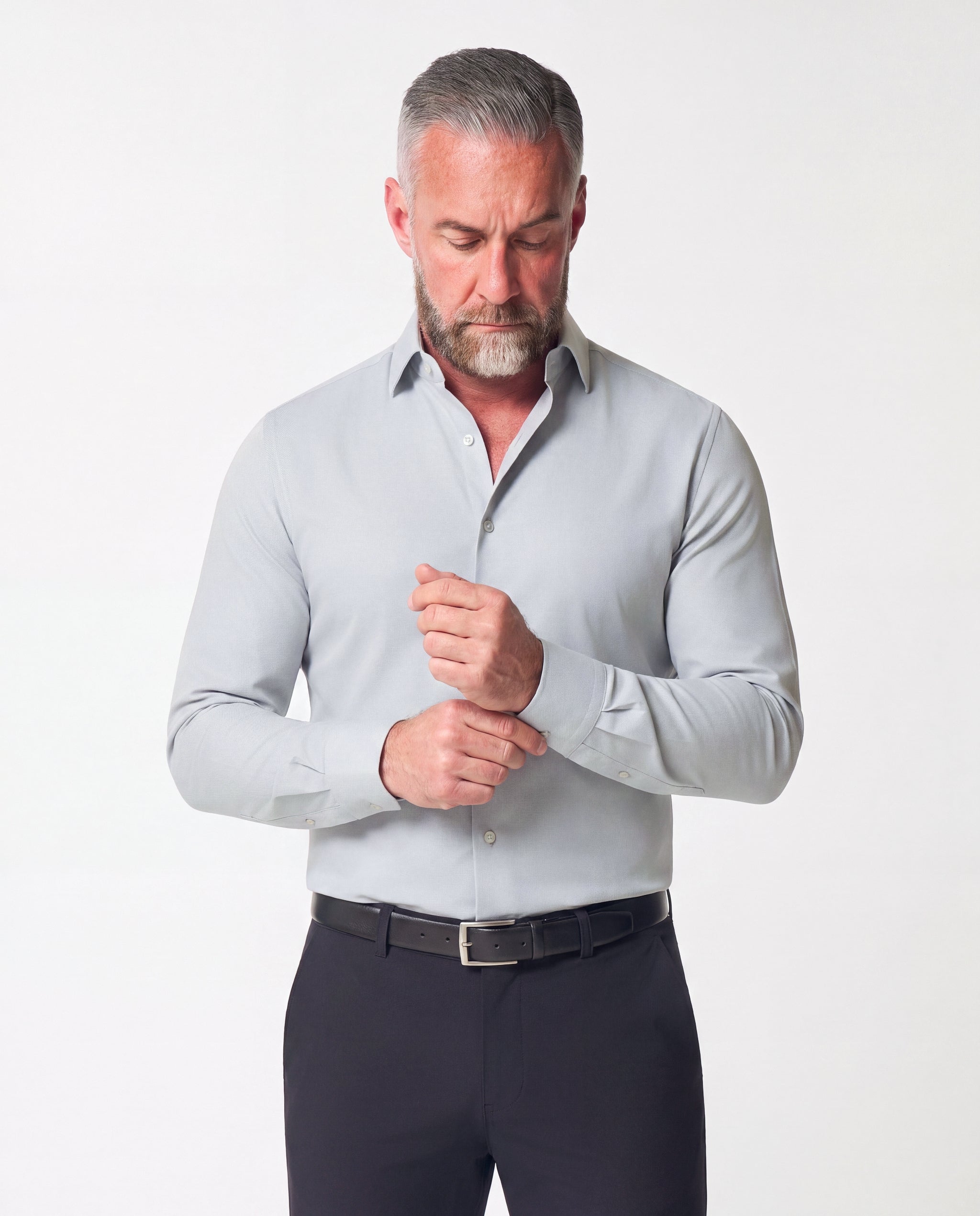 "The Robby" Grey & White Herringbone