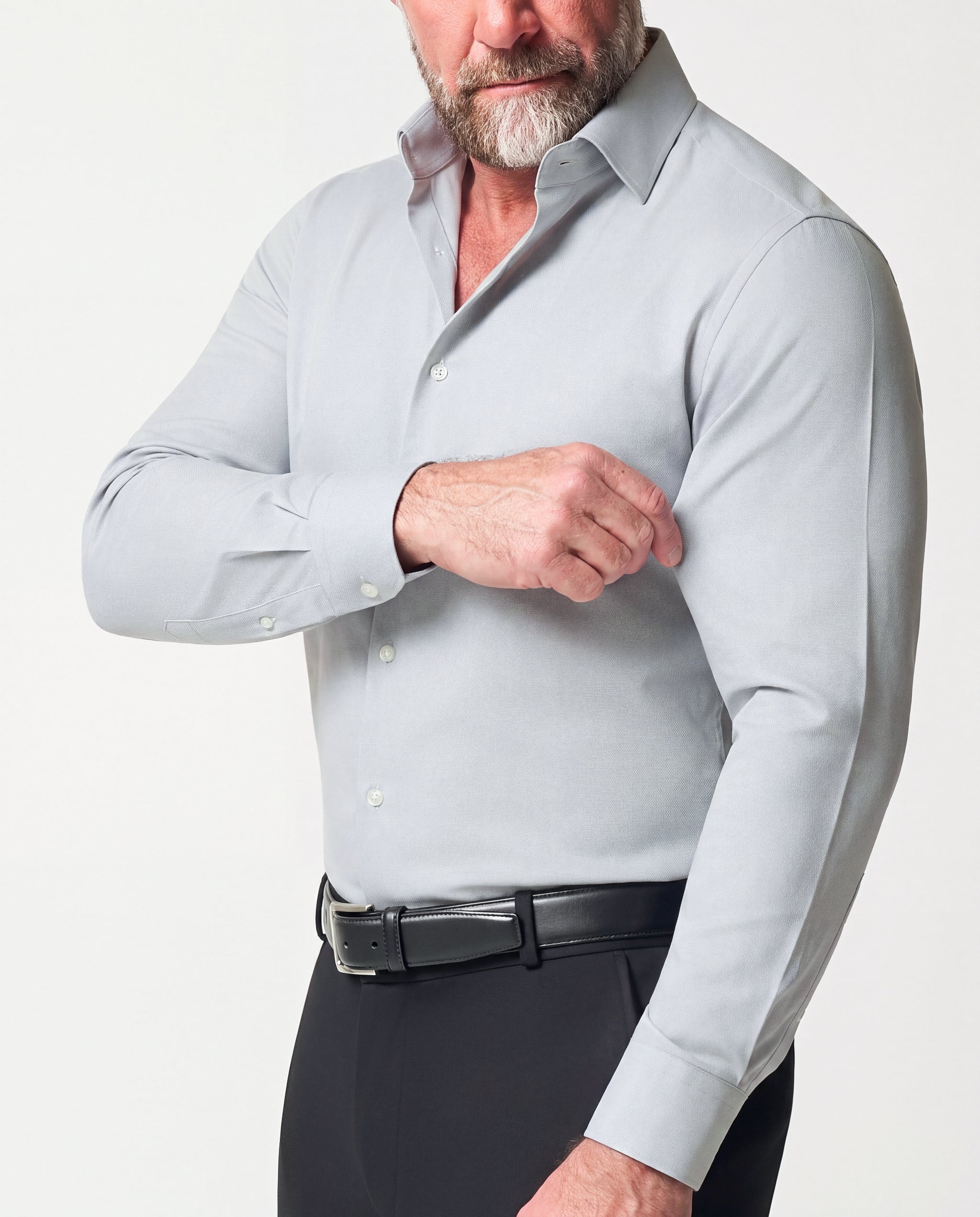 "The Robby" Grey & White Herringbone
