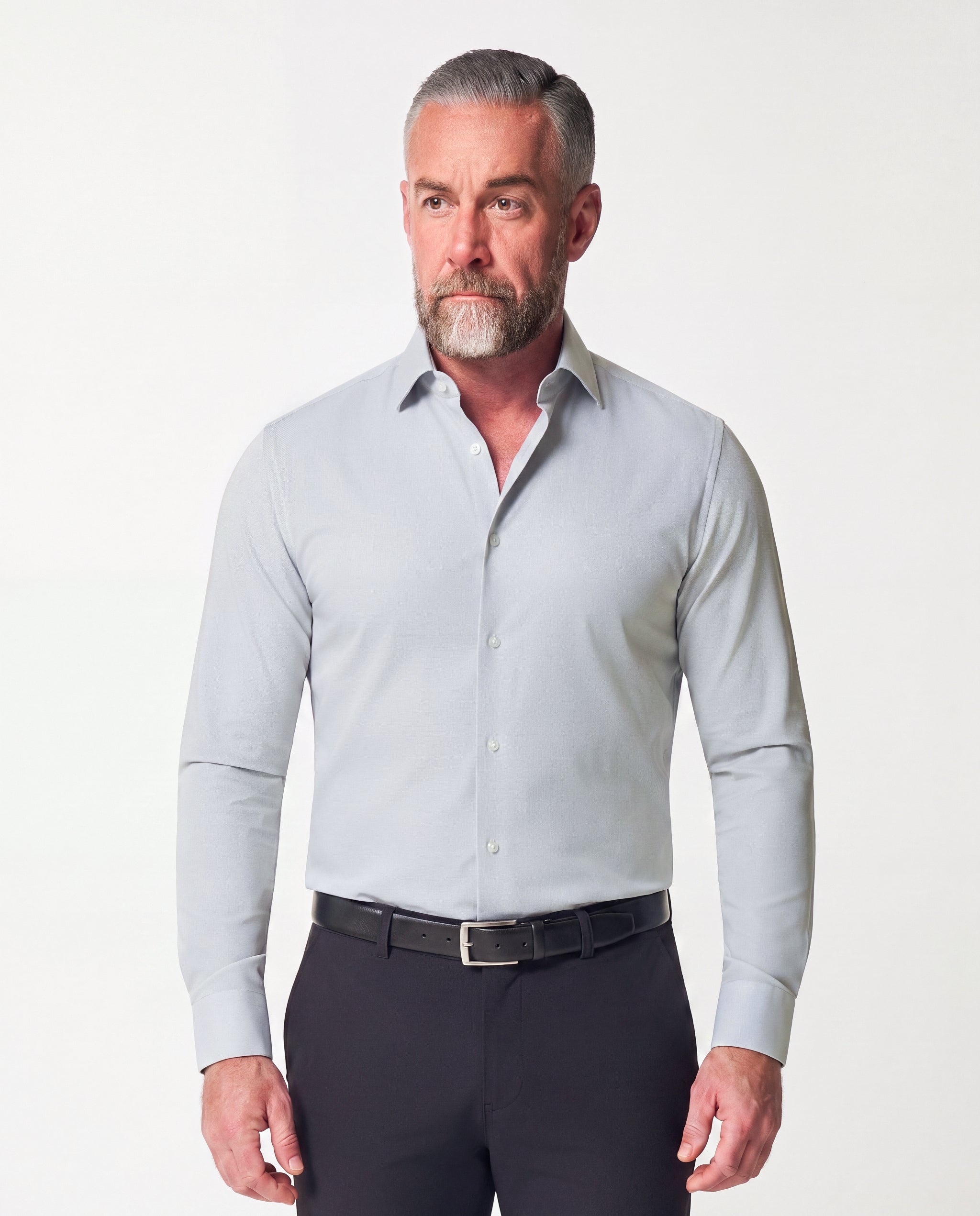 "The Robby" Grey & White Herringbone