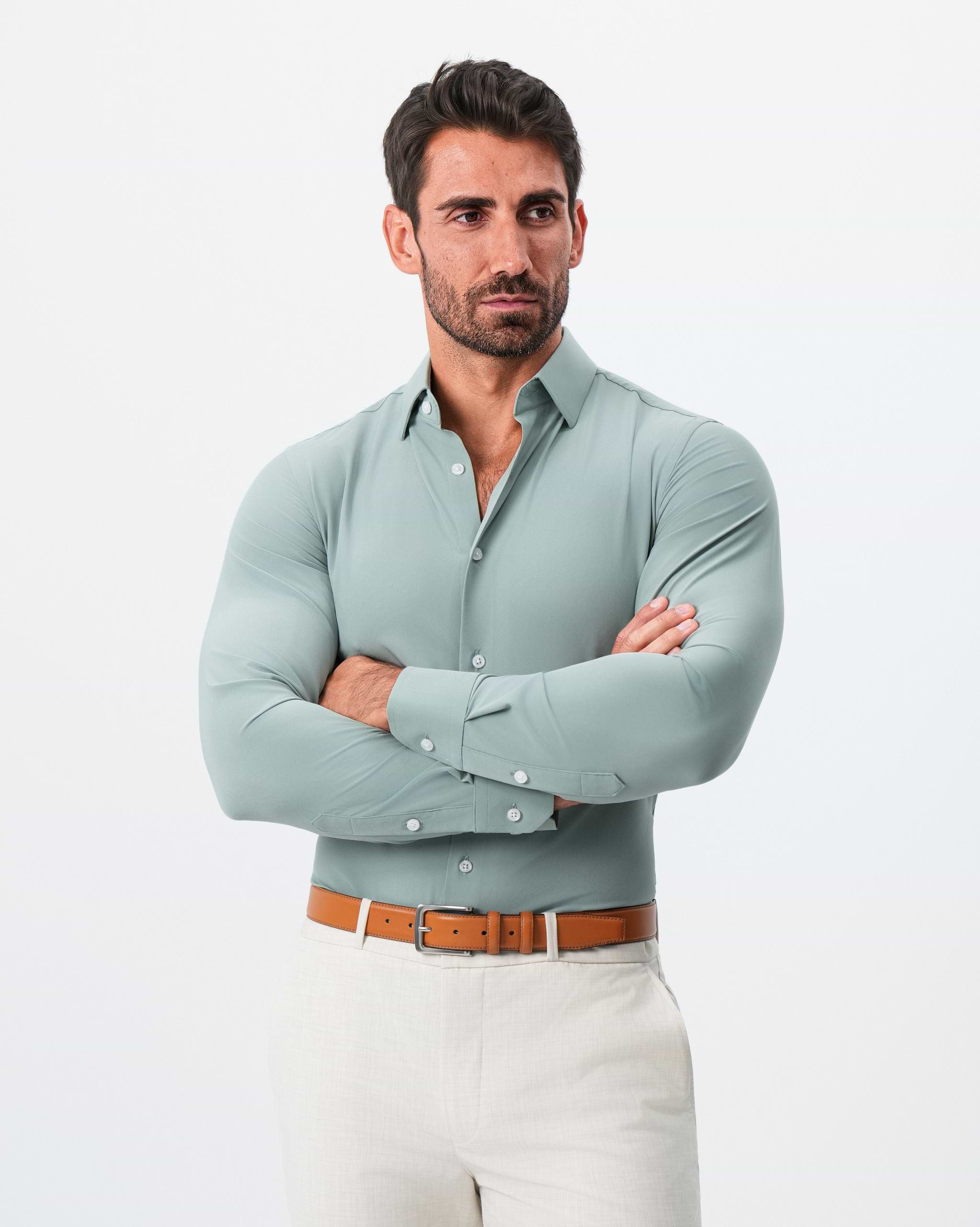 "The Westfield'' Solid Sage Green - Classic Fit