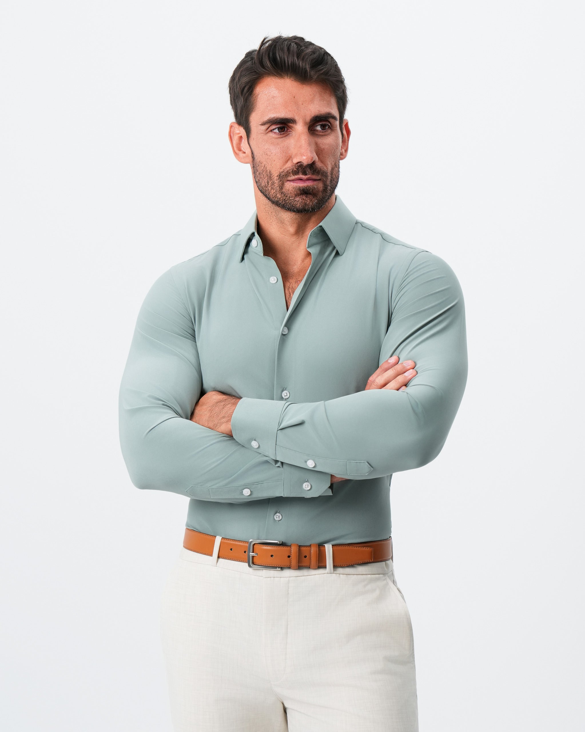 "The Westfield'' Solid Sage Green - Classic Fit