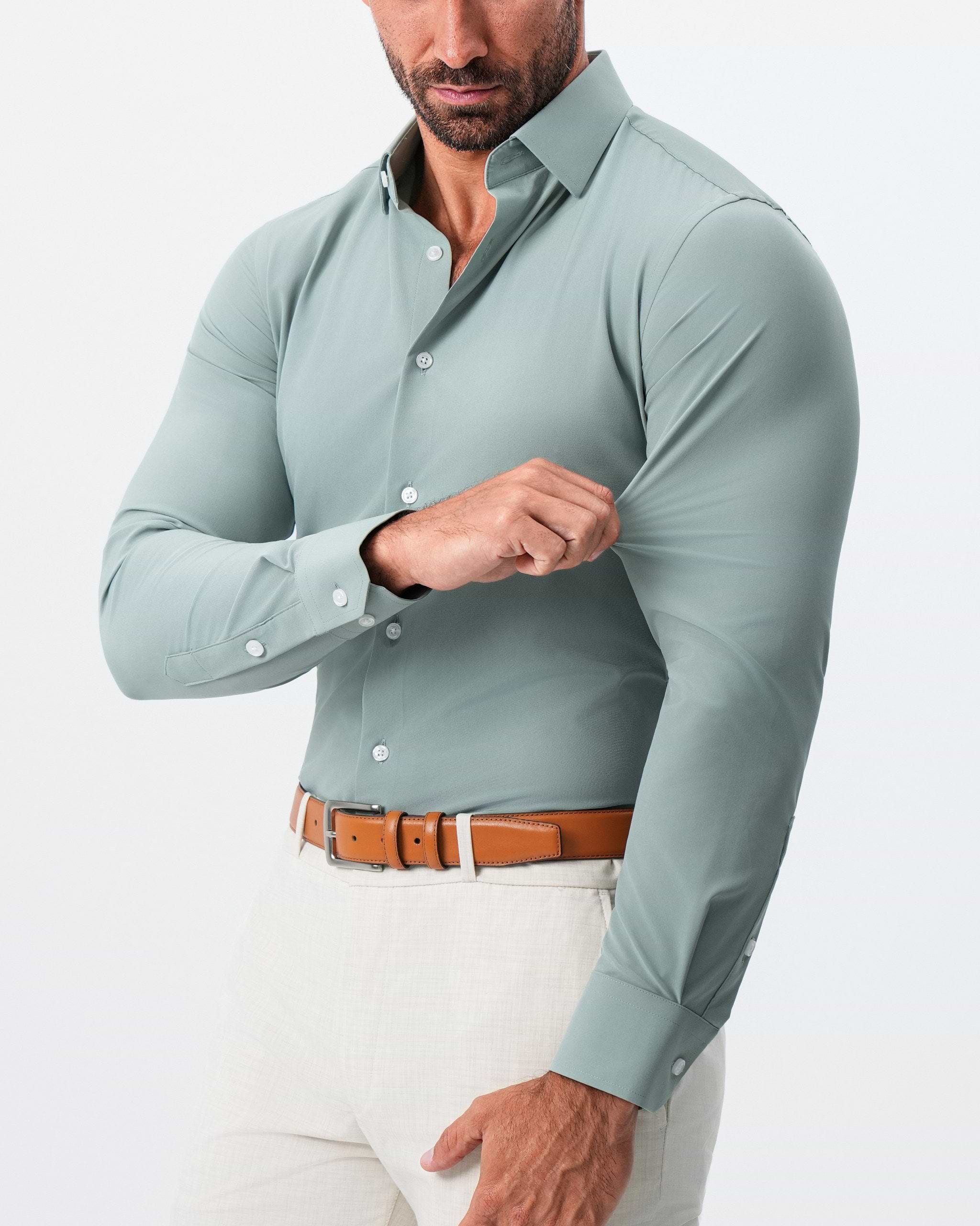 "The Westfield'' Solid Sage Green - Classic Fit