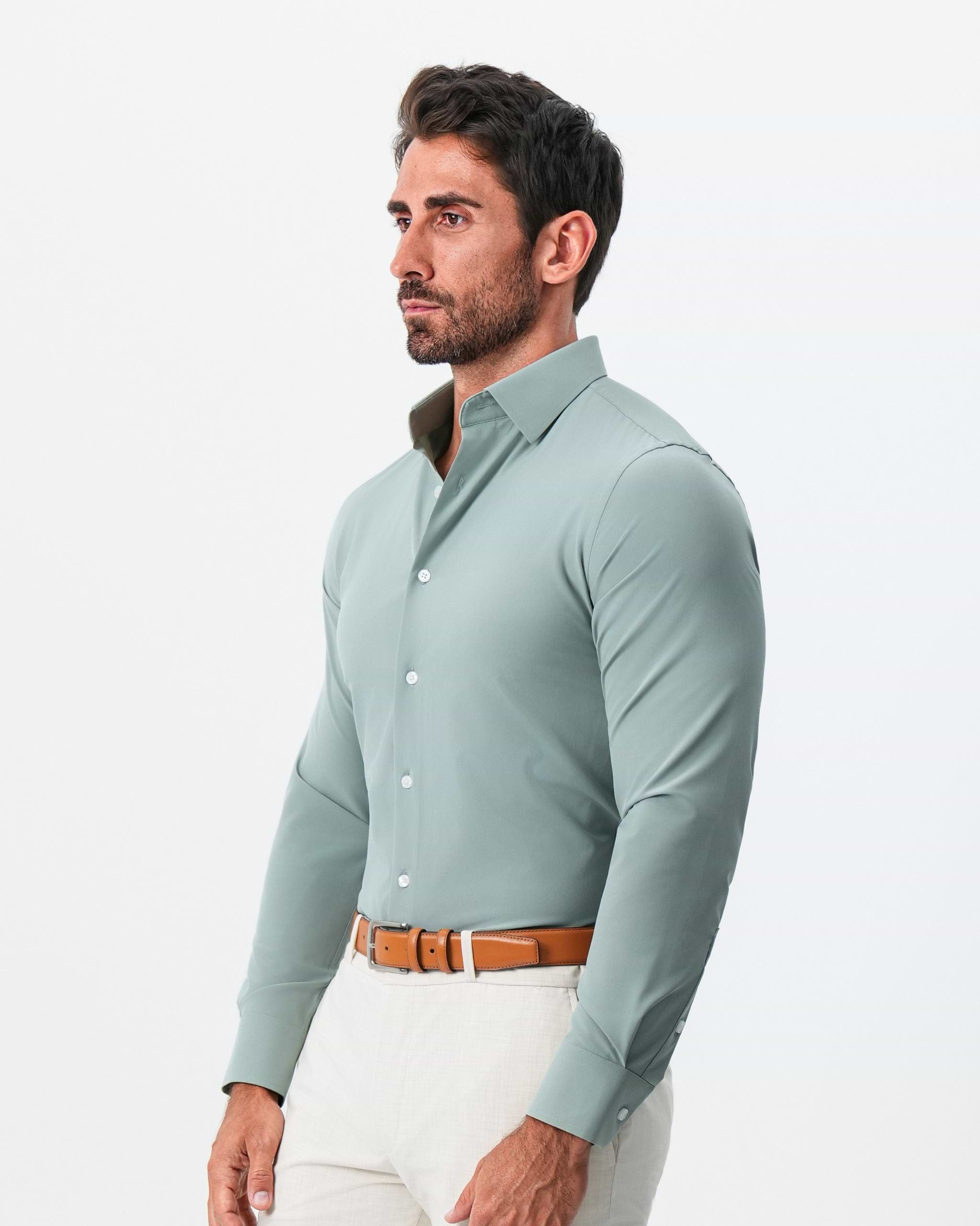 "The Westfield'' Solid Sage Green - Classic Fit