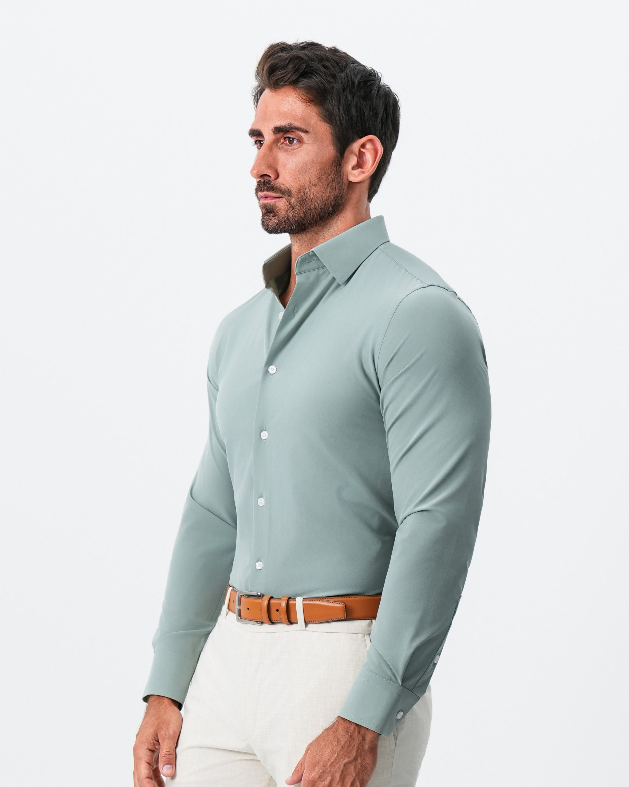 "The Westfield'' Solid Sage Green - Classic Fit
