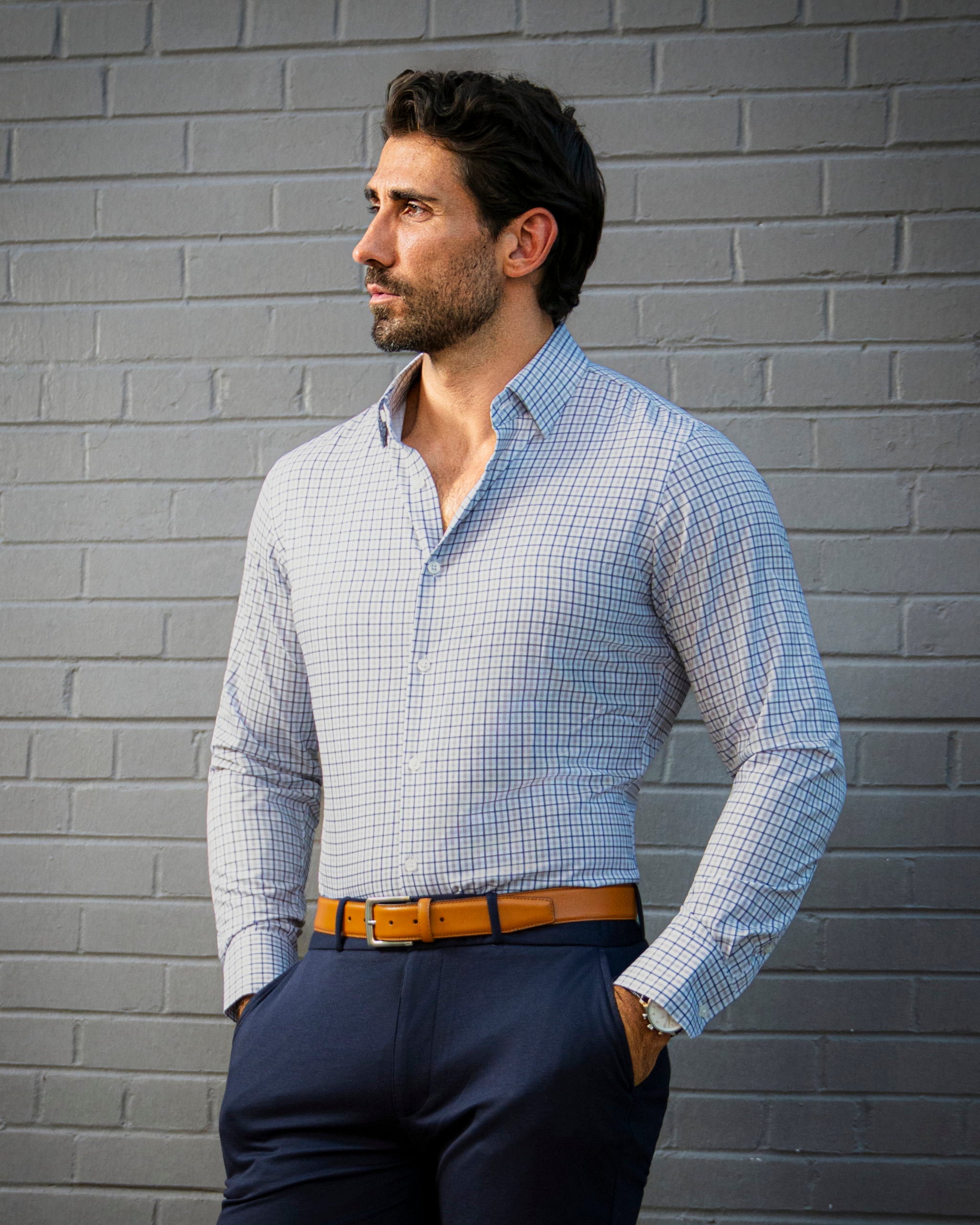 "The Winslow" Navy & Brown Check