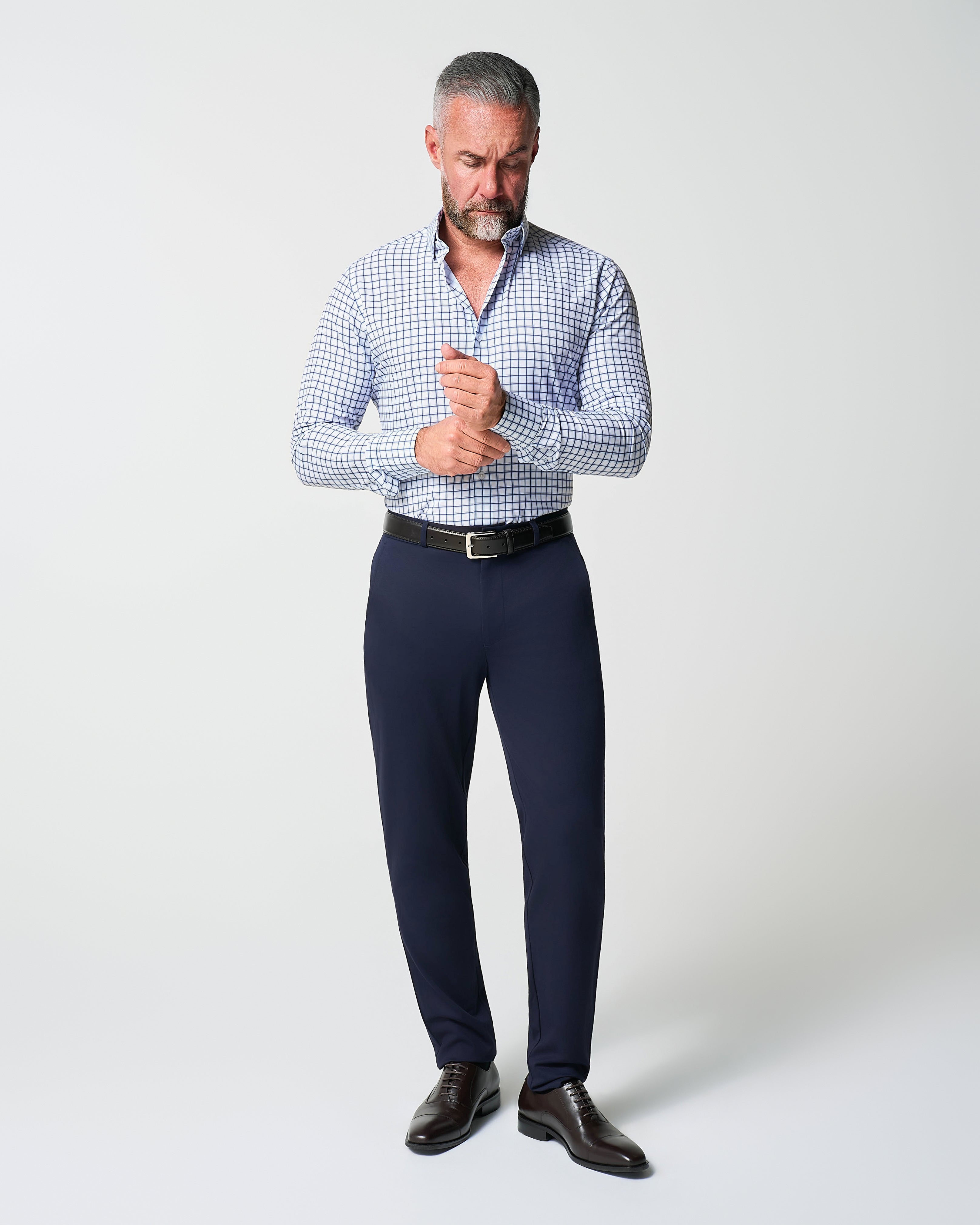 "The Elias" Light Navy Windowpane