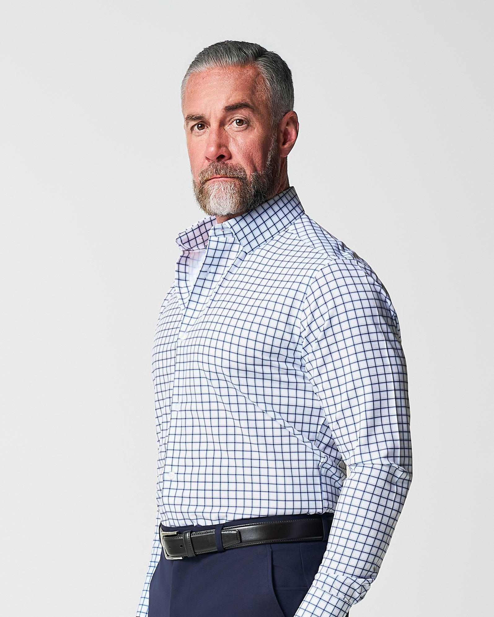 "The Elias" Light Navy Windowpane
