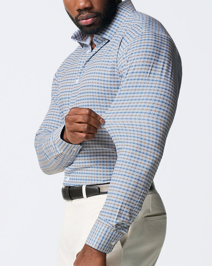 "The Fitz" Brown & Navy Plaid