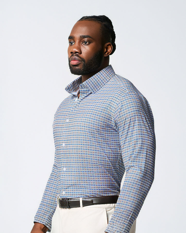 "The Fitz" Brown & Navy Plaid