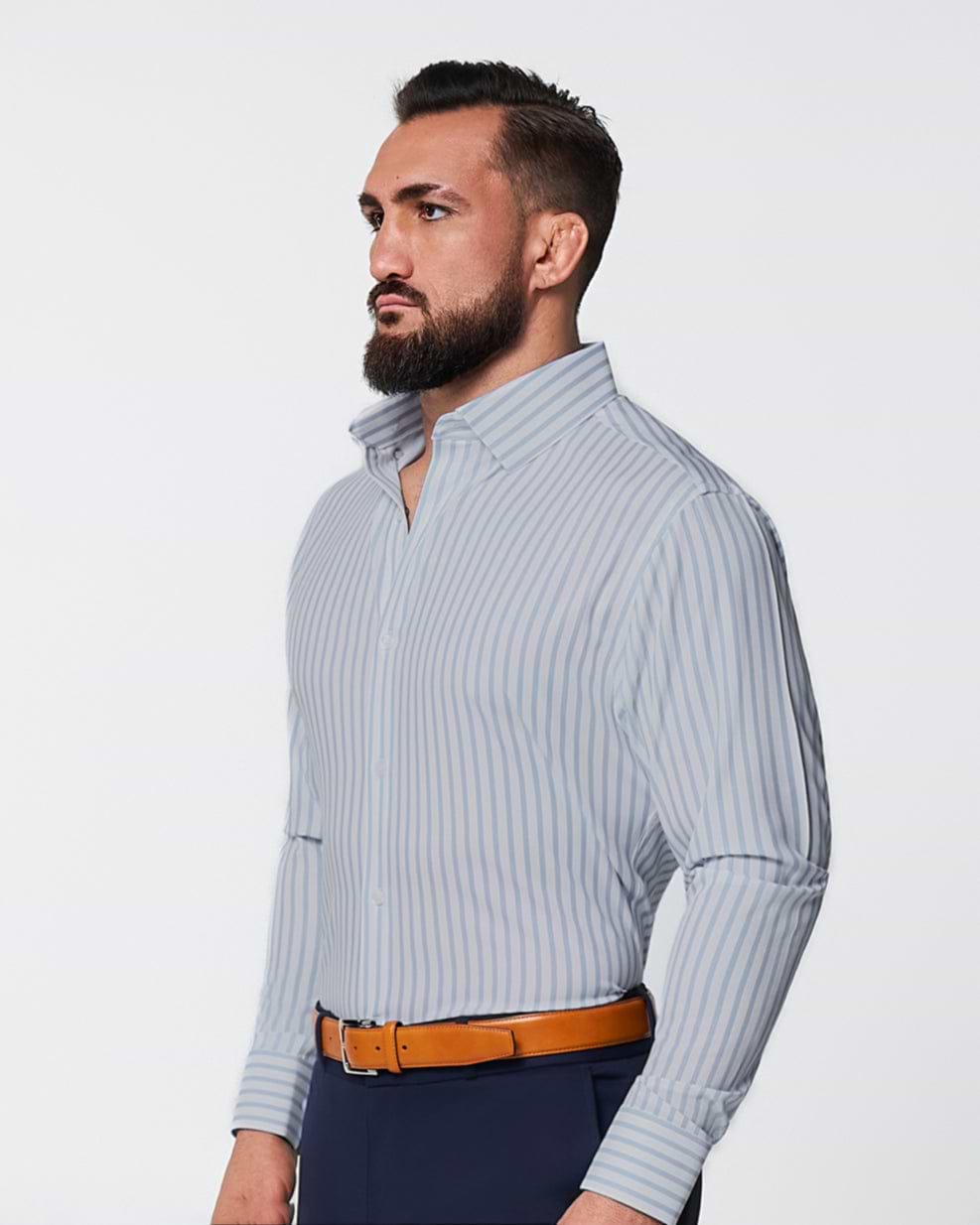 "The Francisco" Light Blue Mid-Stripe