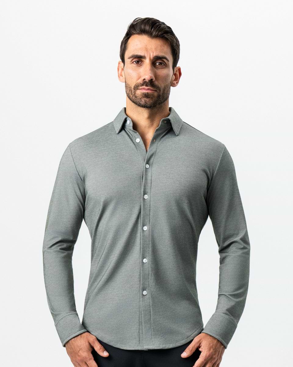 "The Grover" Olive Pique Button Down