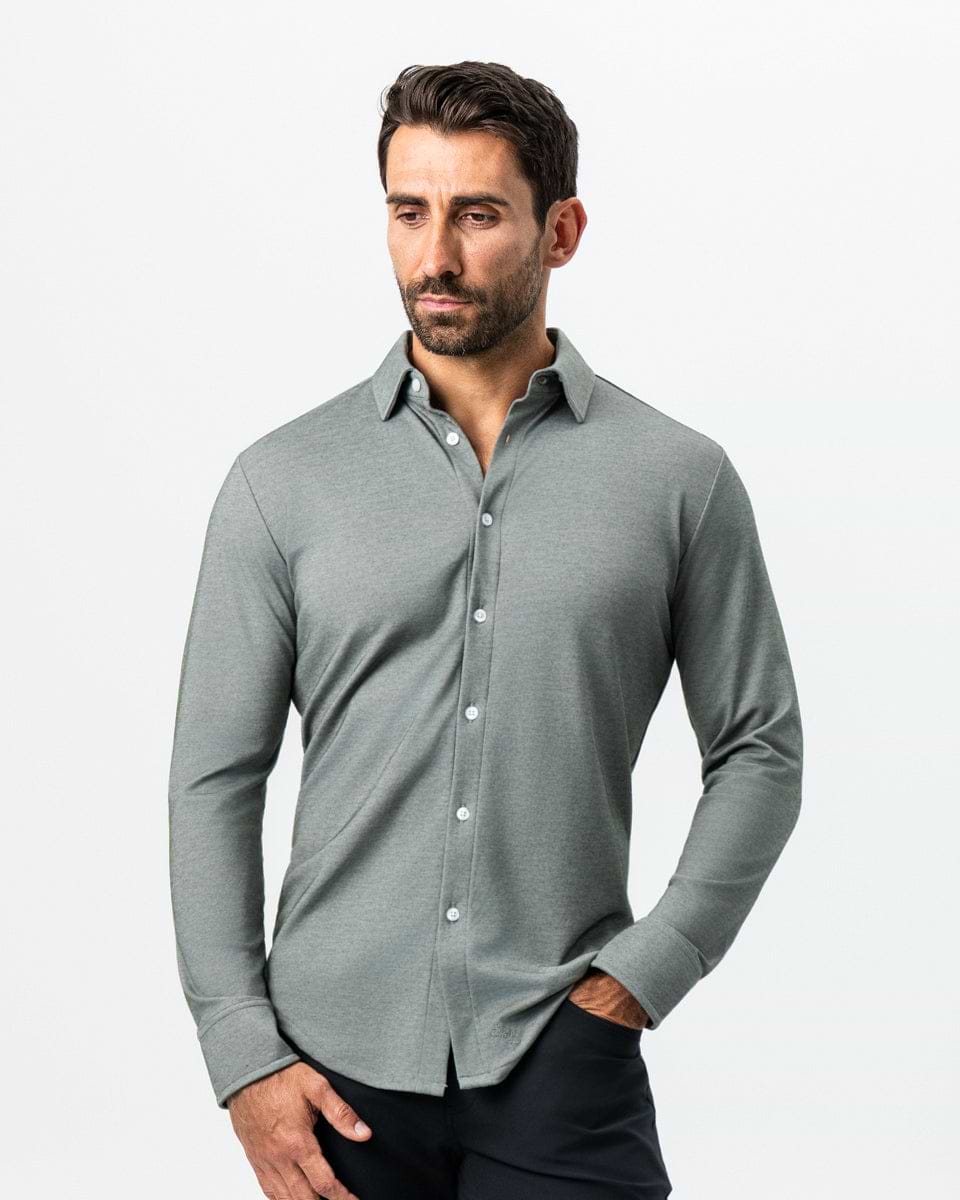 "The Grover" Olive Pique Button Down