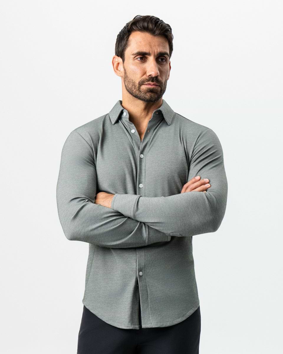"The Grover" Olive Pique Button Down