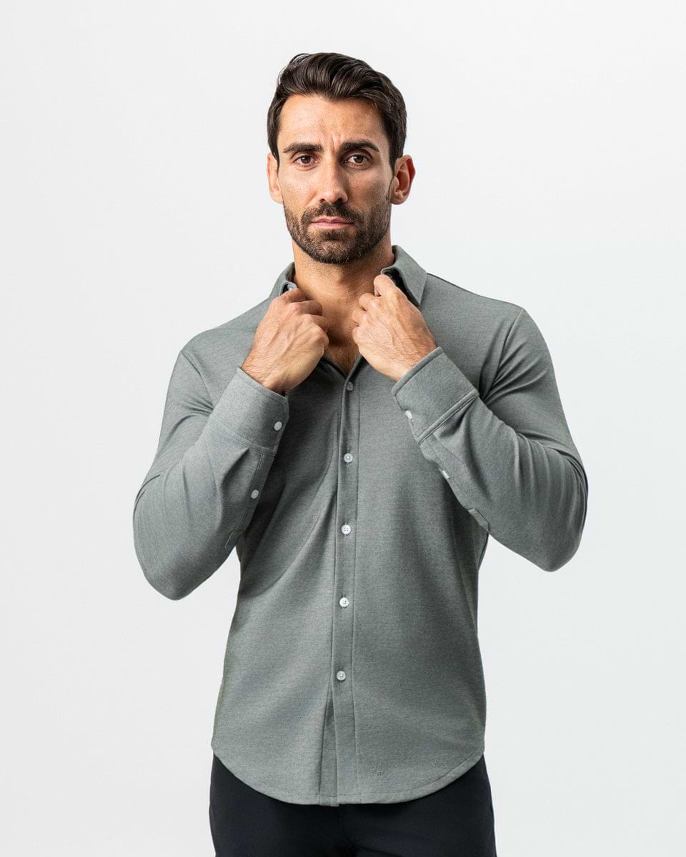 "The Grover" Olive Pique Button Down
