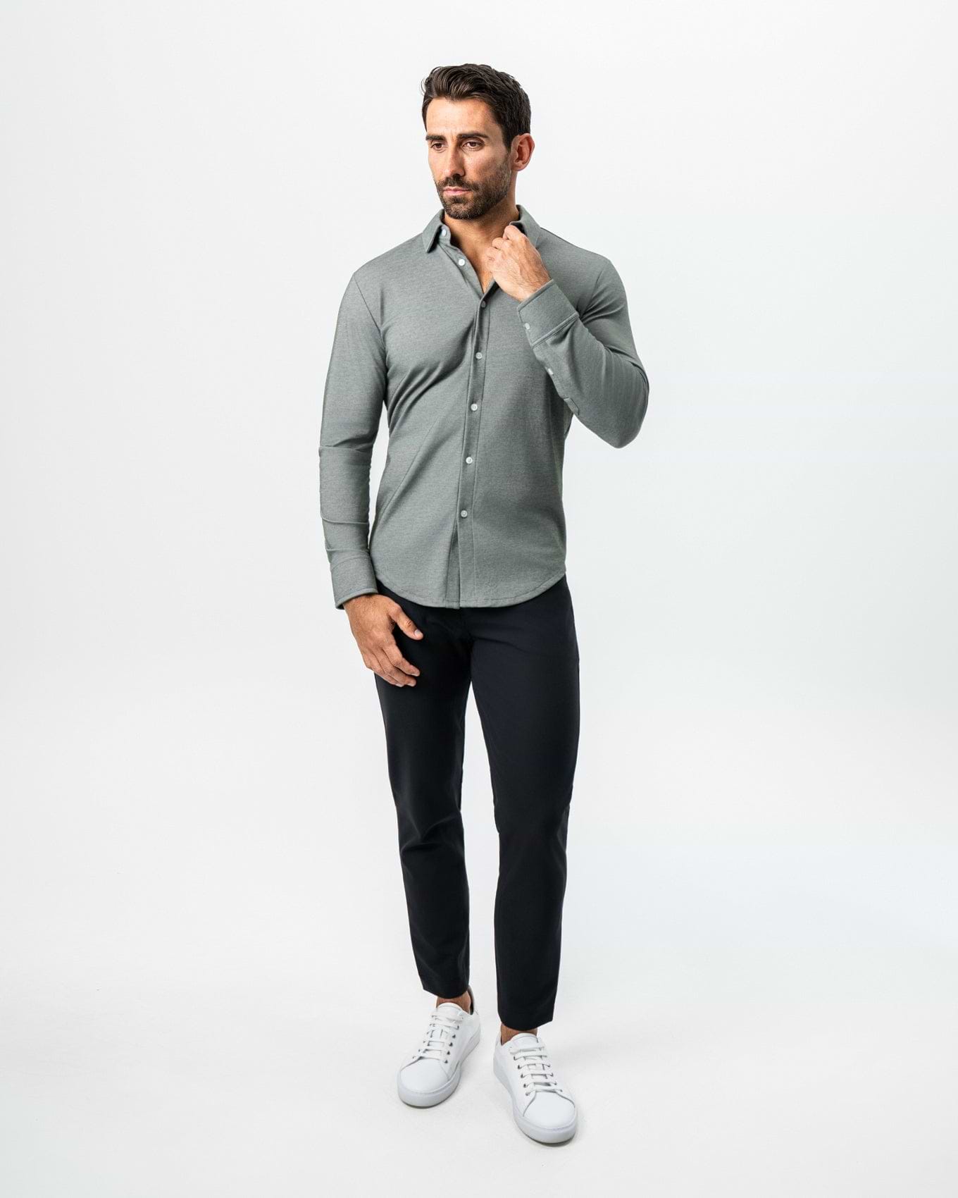 "The Grover" Olive Pique Button Down