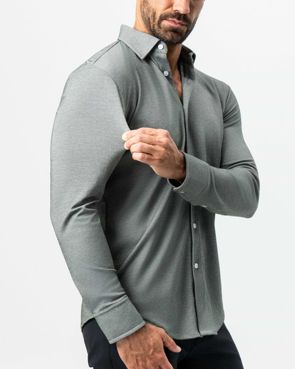 "The Grover" Olive Pique Button Down