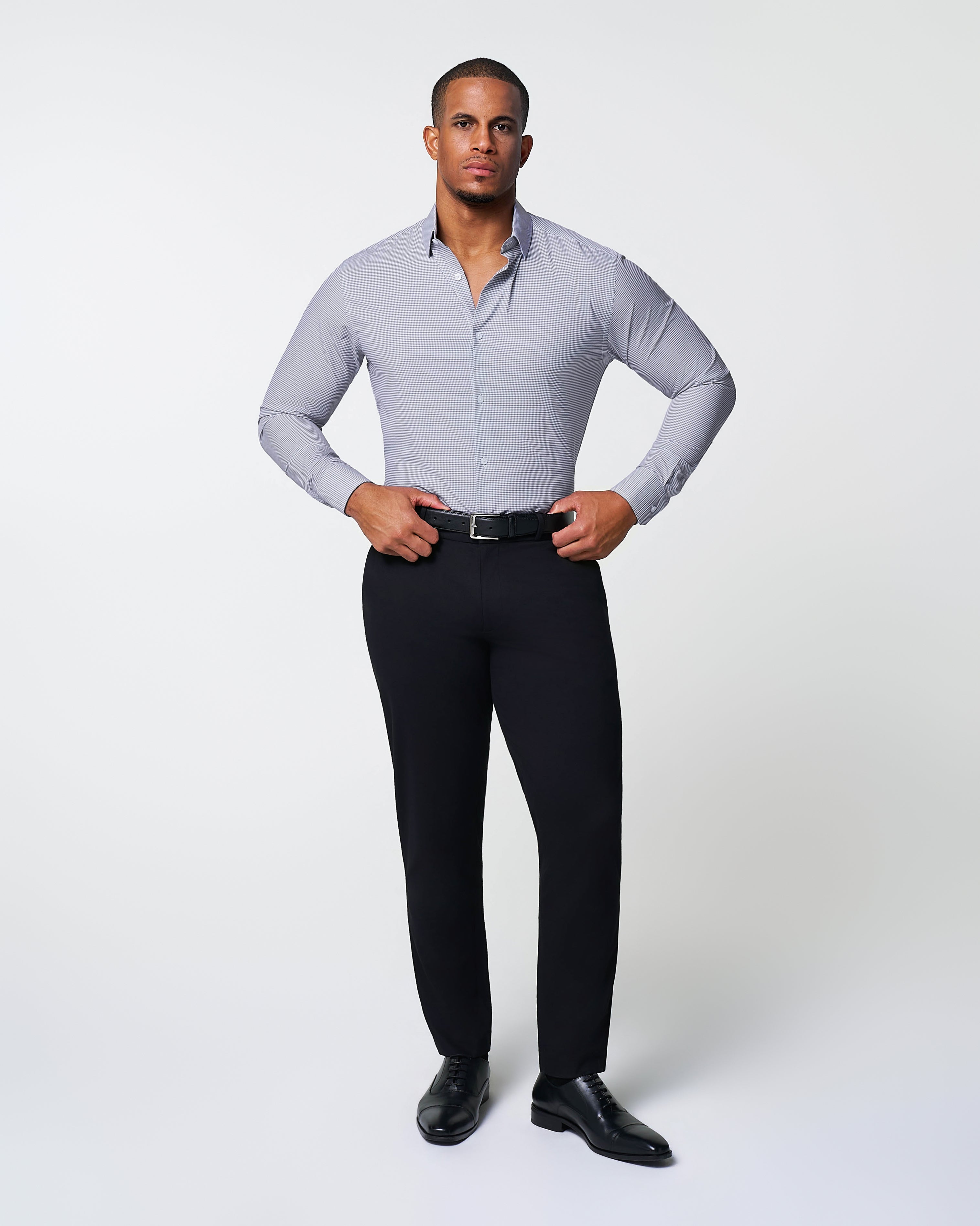 "The Heath" Slate Grey & Purple Mini Gingham