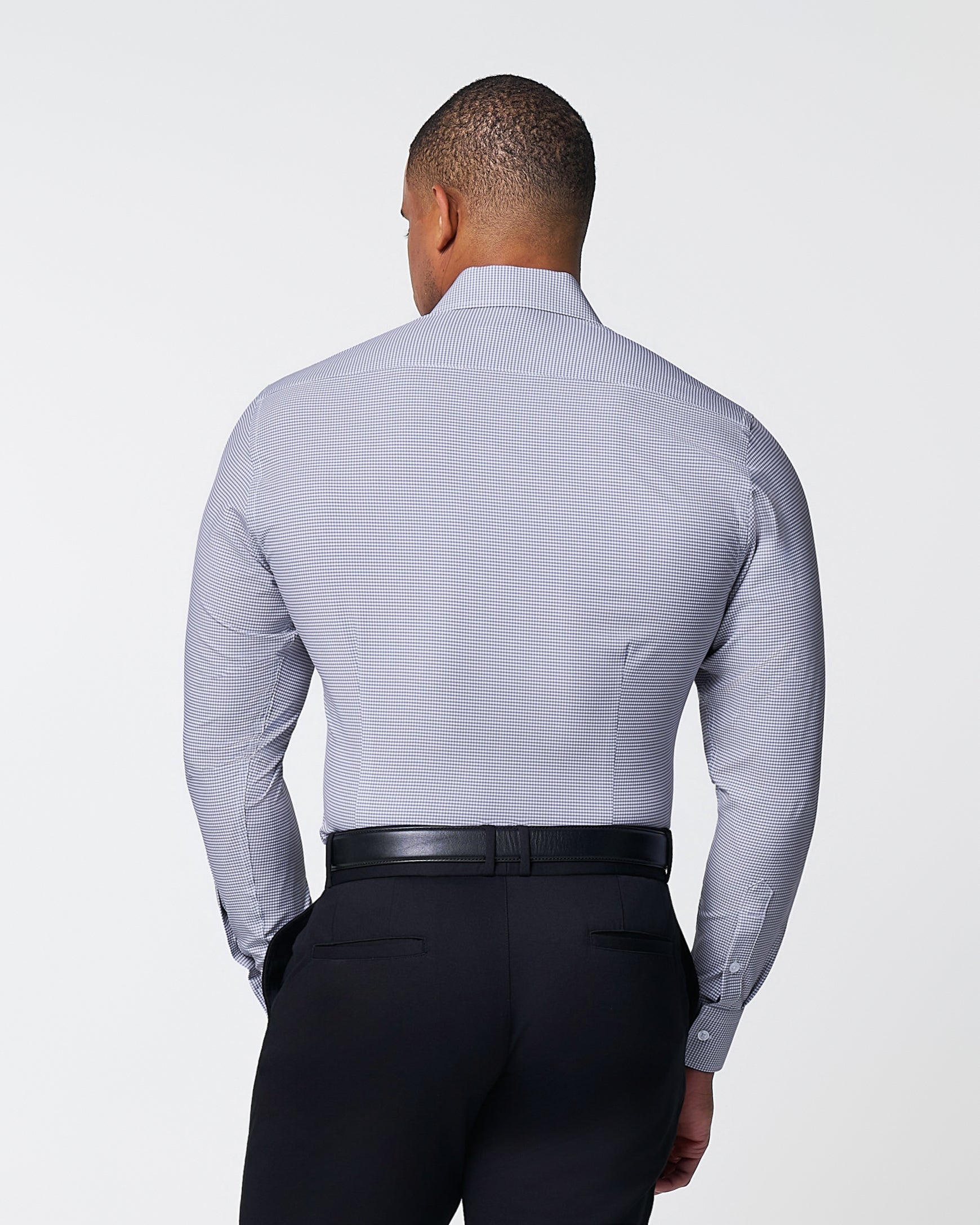 "The Heath" Slate Grey & Purple Mini Gingham