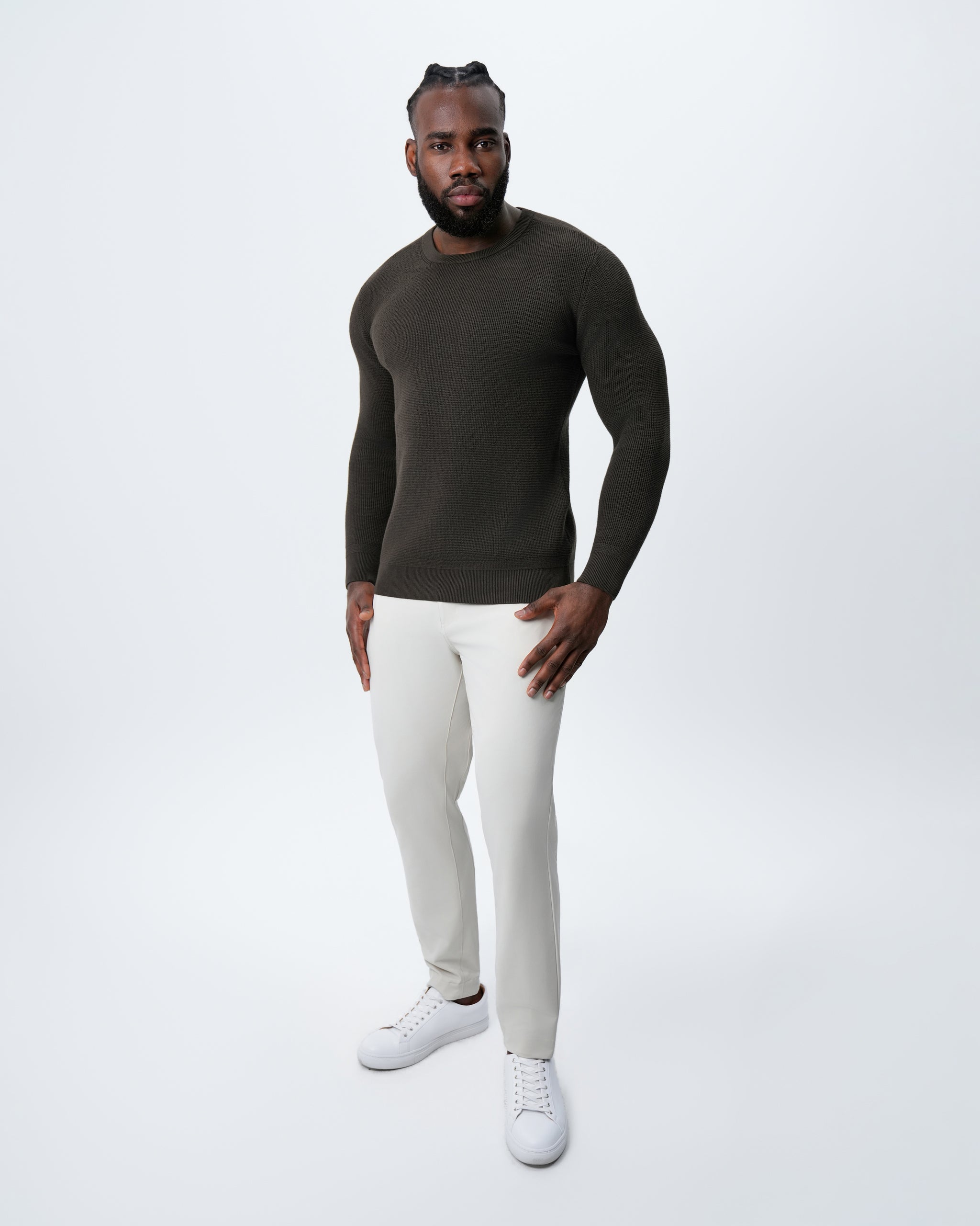 Heavy Knit Crewneck - Dark Brown