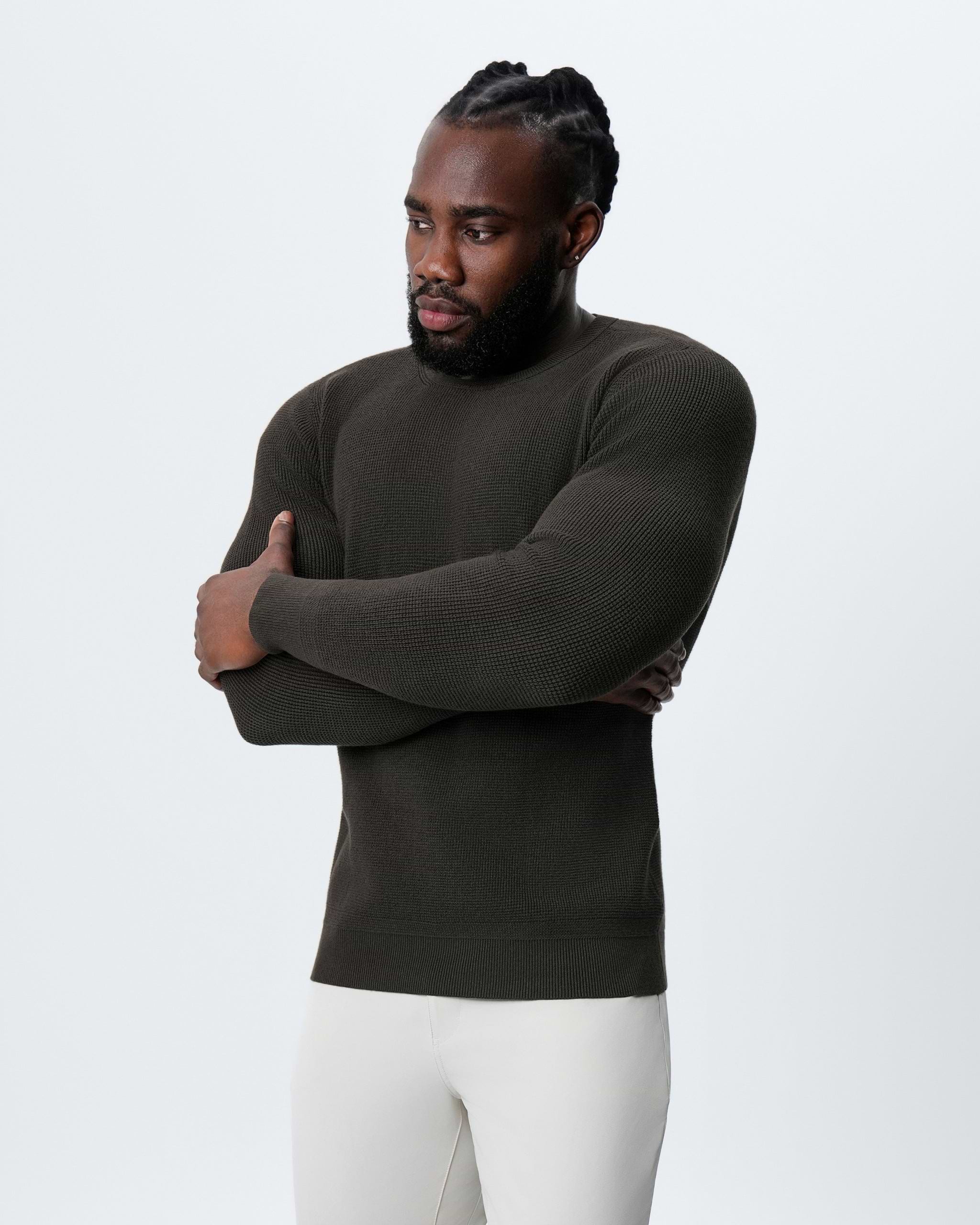 Heavy Knit Crewneck - Dark Brown