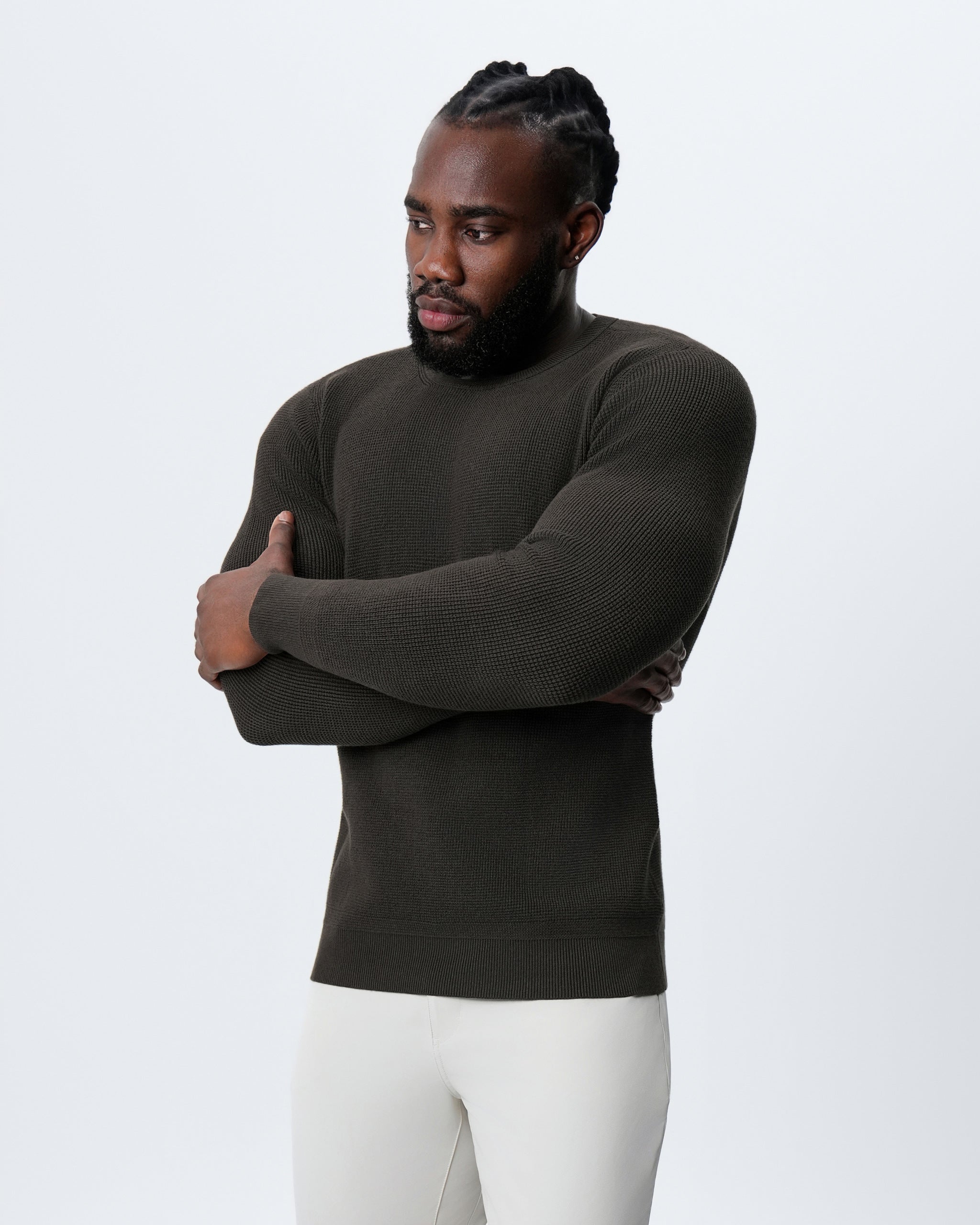 Heavy Knit Crewneck - Dark Brown