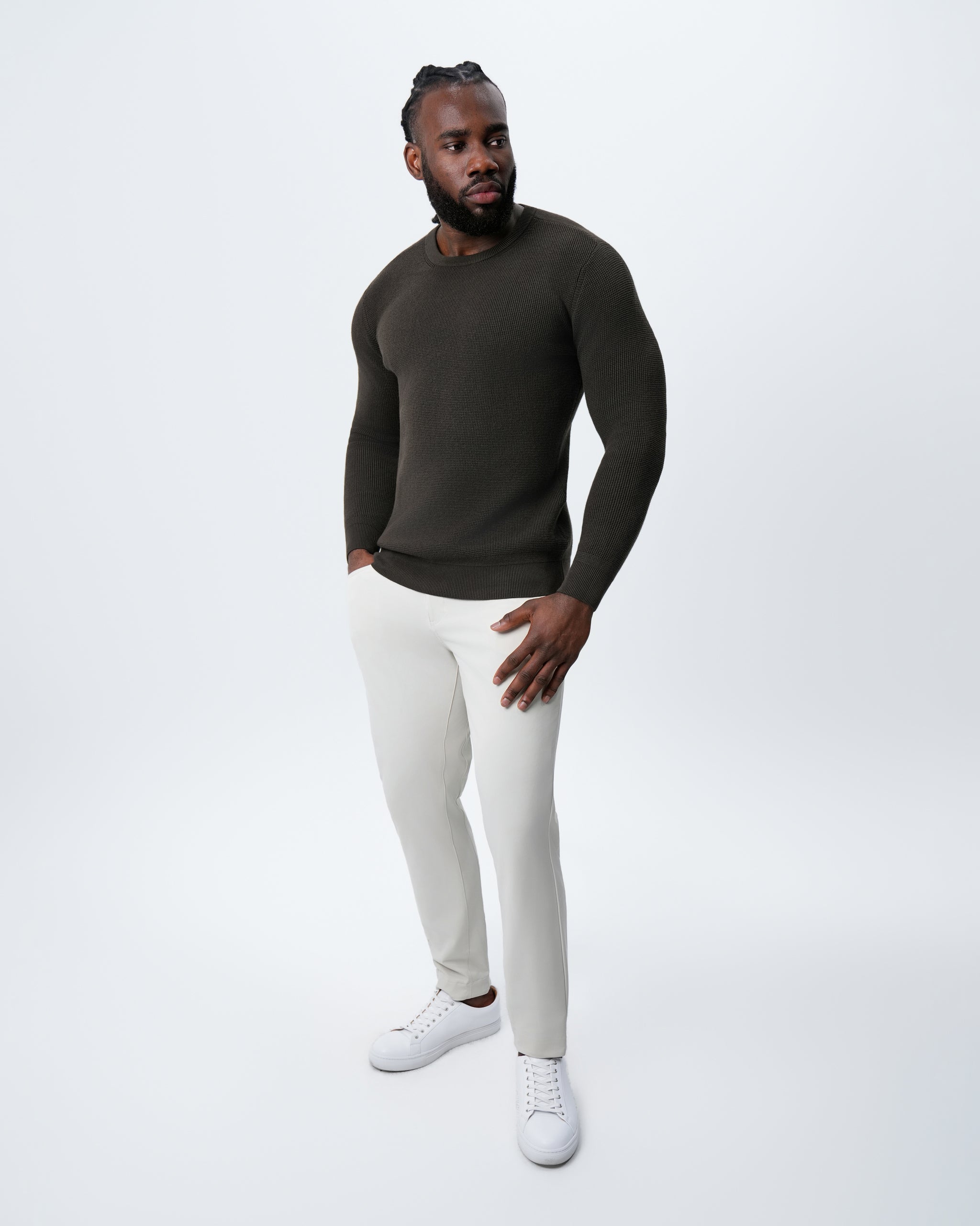 Heavy Knit Crewneck - Dark Brown