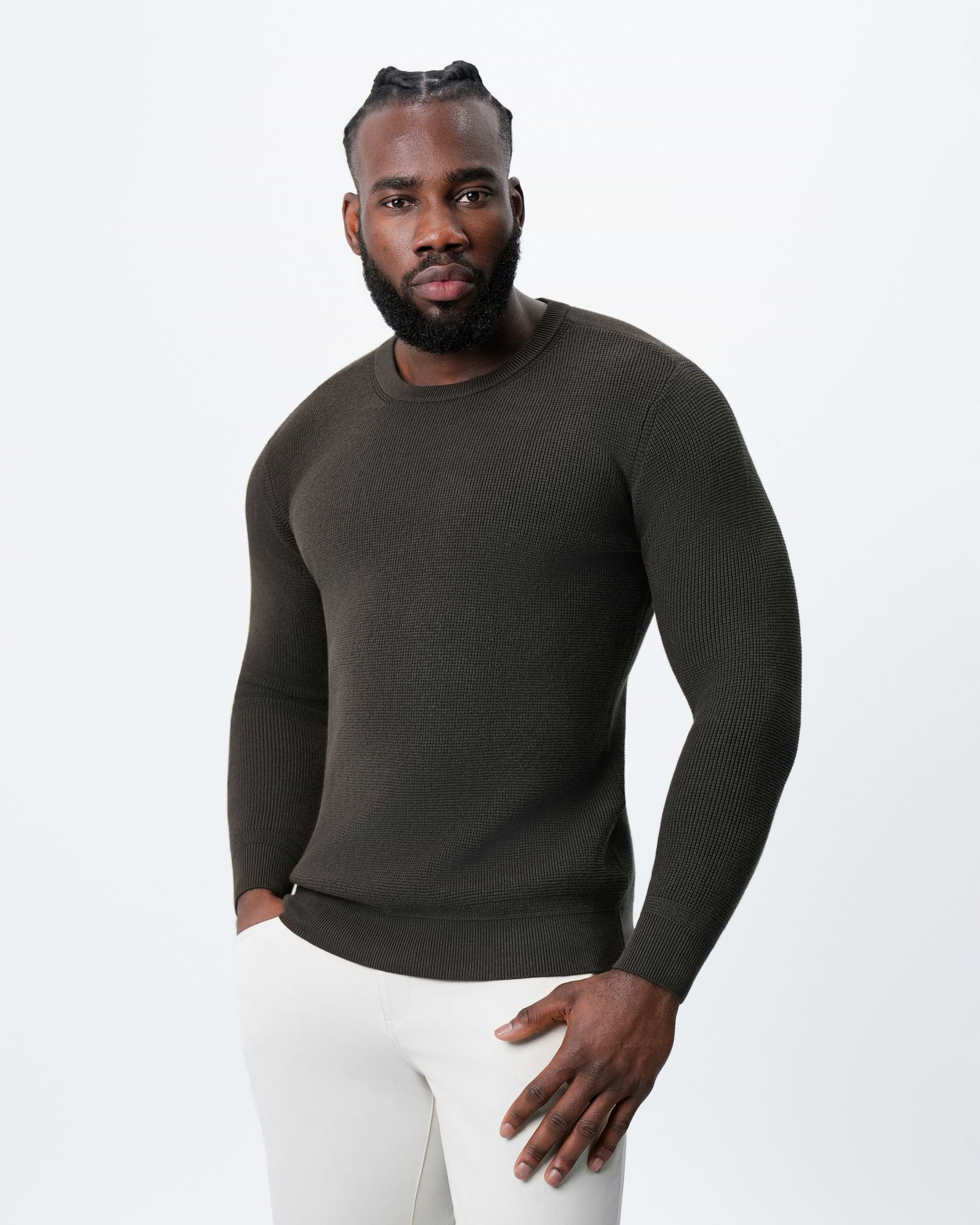 Heavy Knit Crewneck - Dark Brown