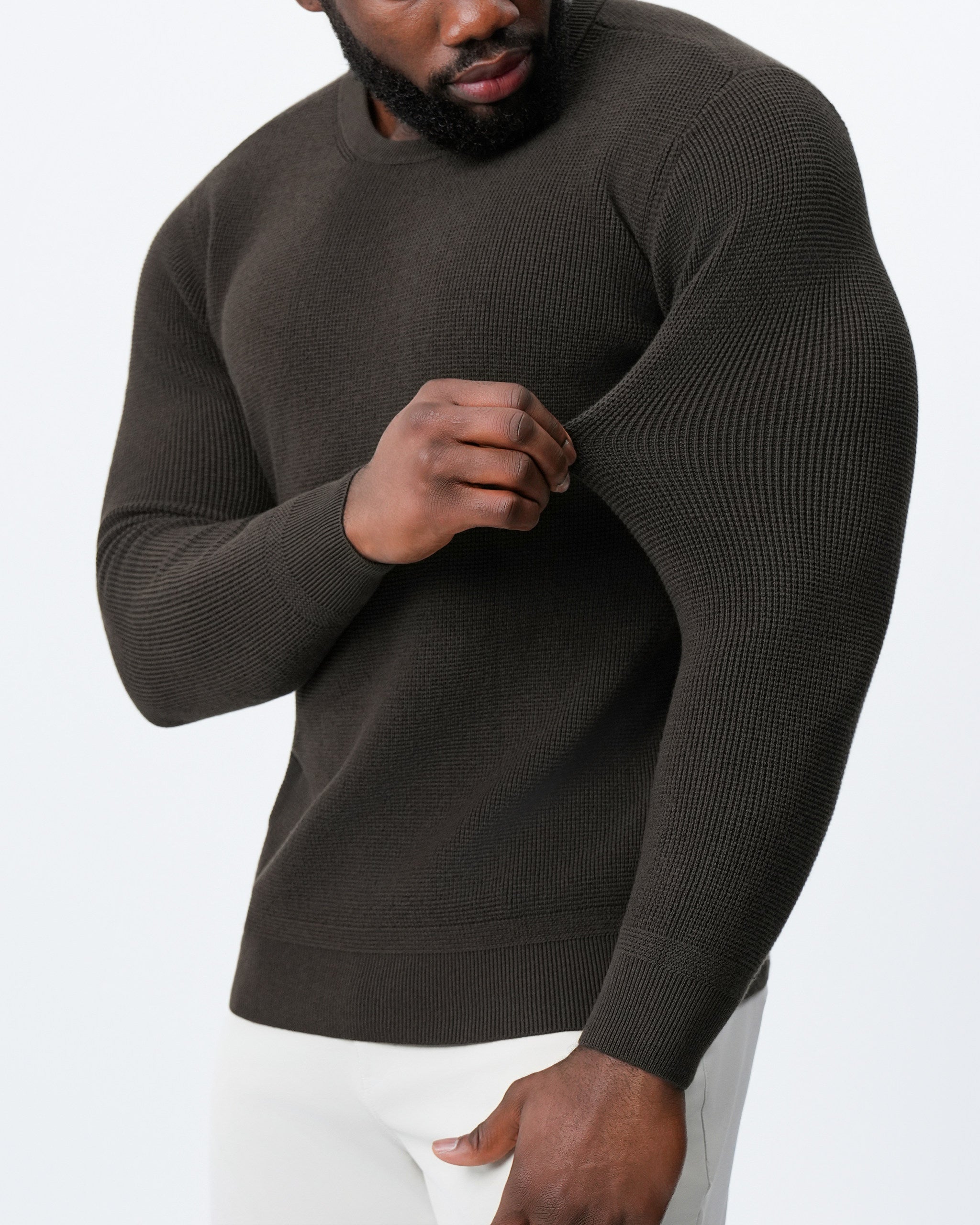 Heavy Knit Crewneck - Dark Brown