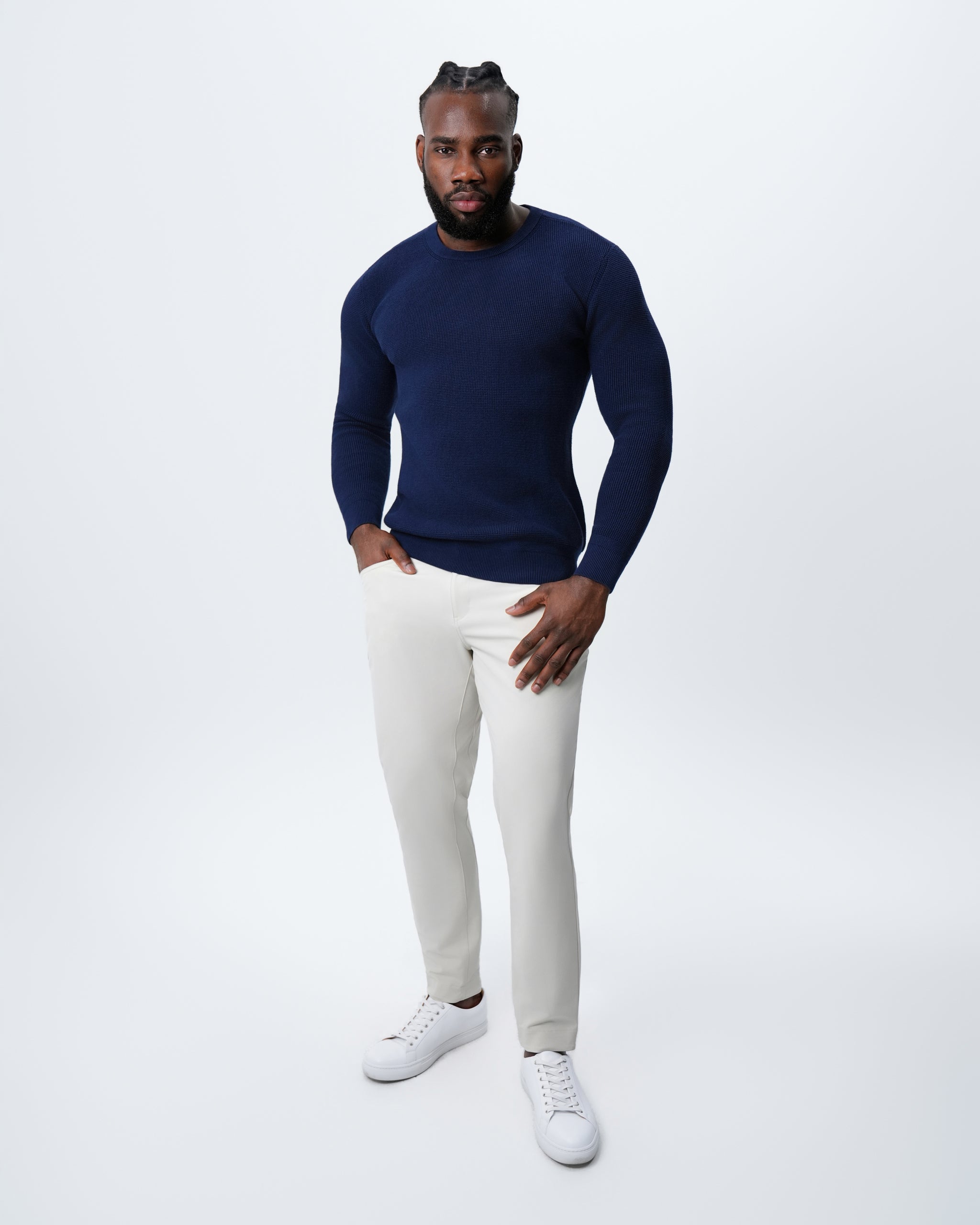 Heavy Knit Crewneck - Deep Navy