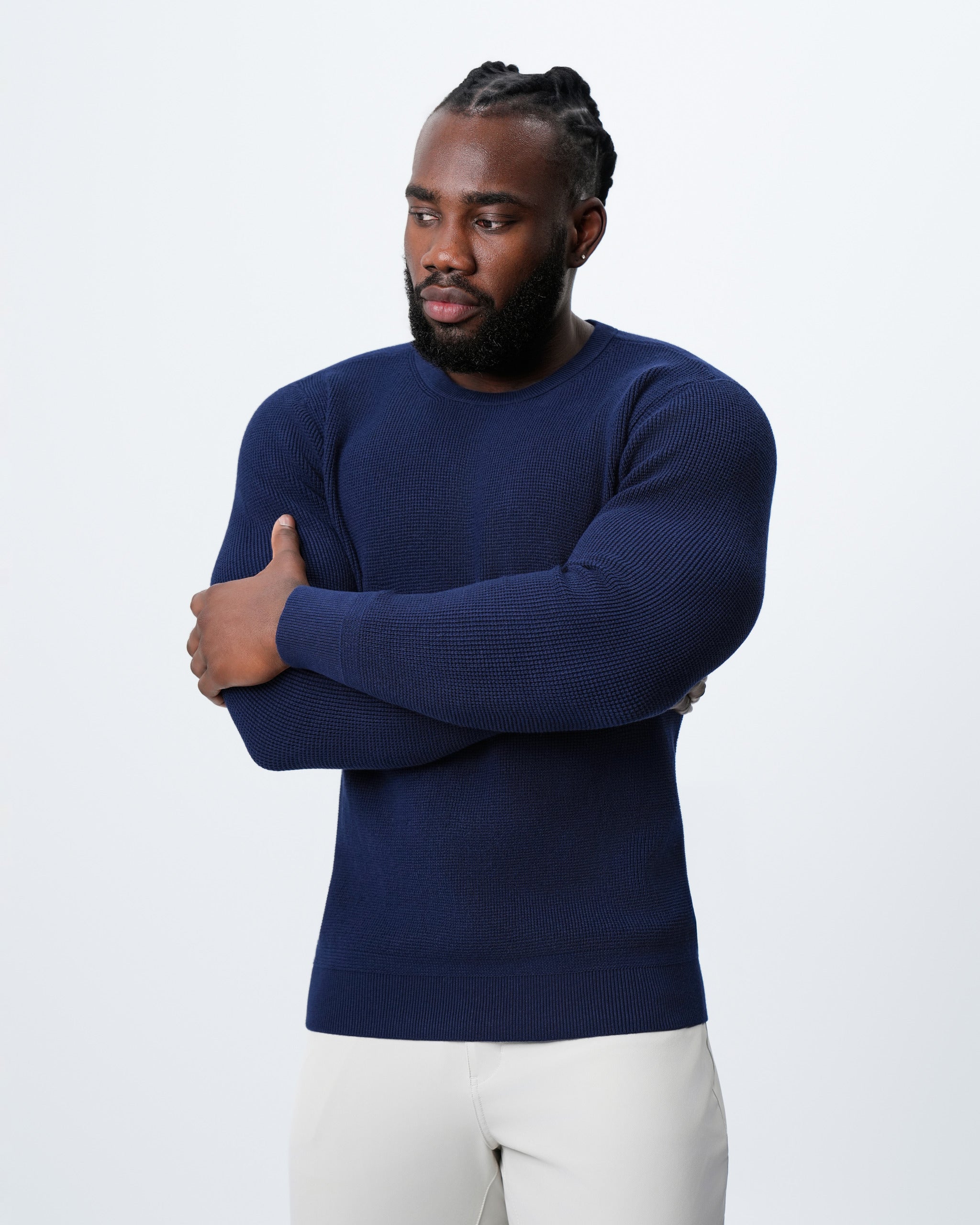 Heavy Knit Crewneck - Deep Navy