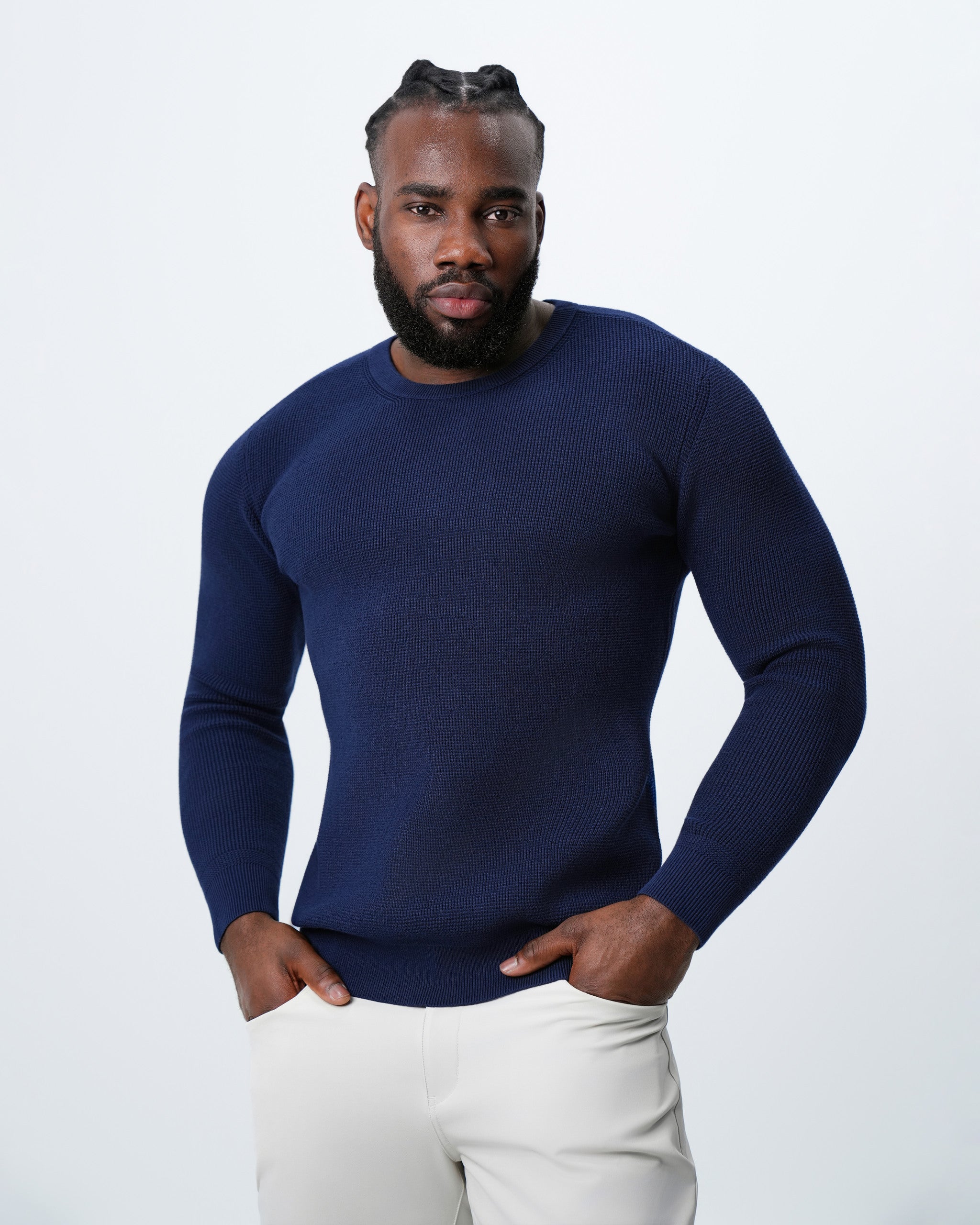 Heavy Knit Crewneck - Deep Navy