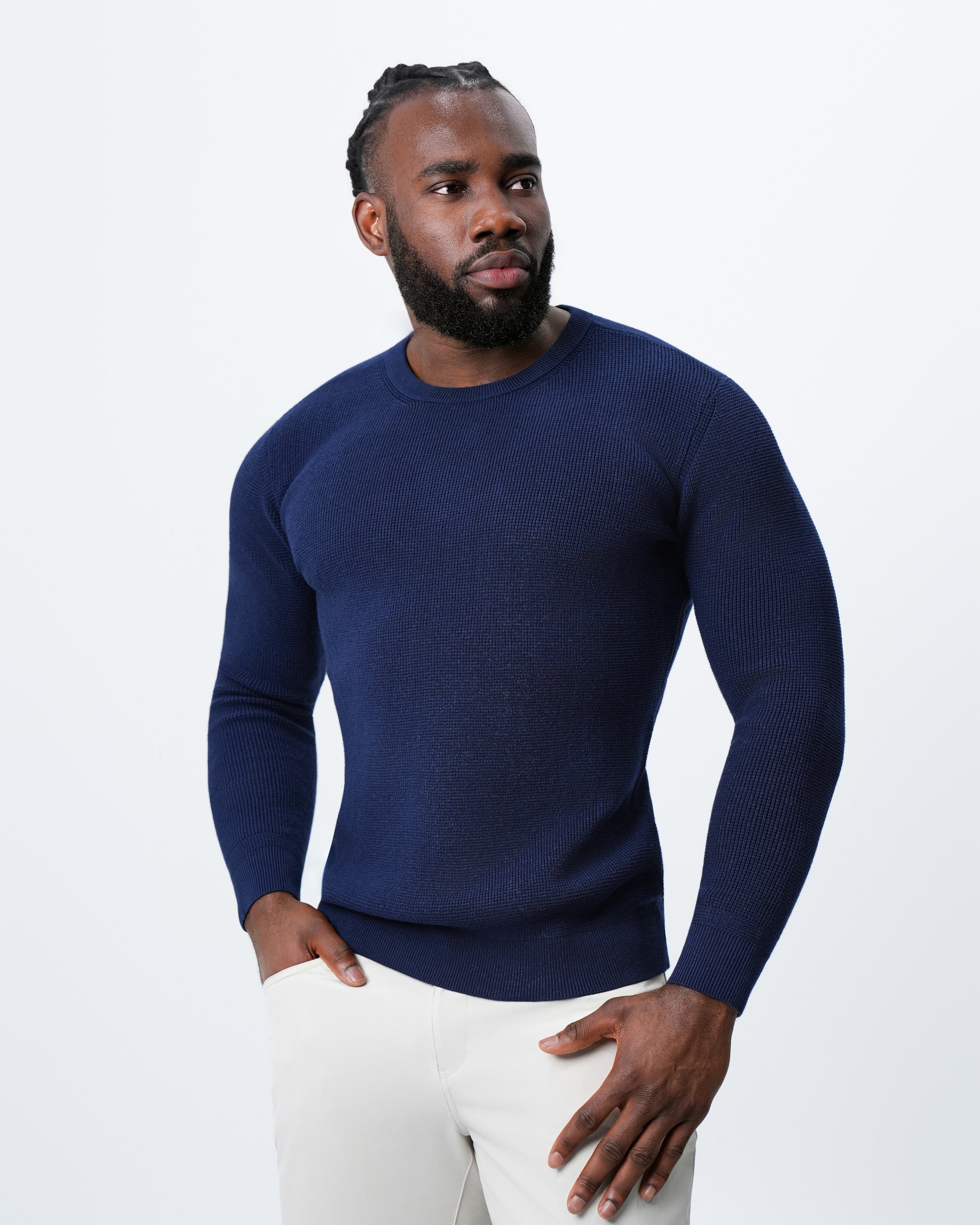 Heavy Knit Crewneck - Deep Navy