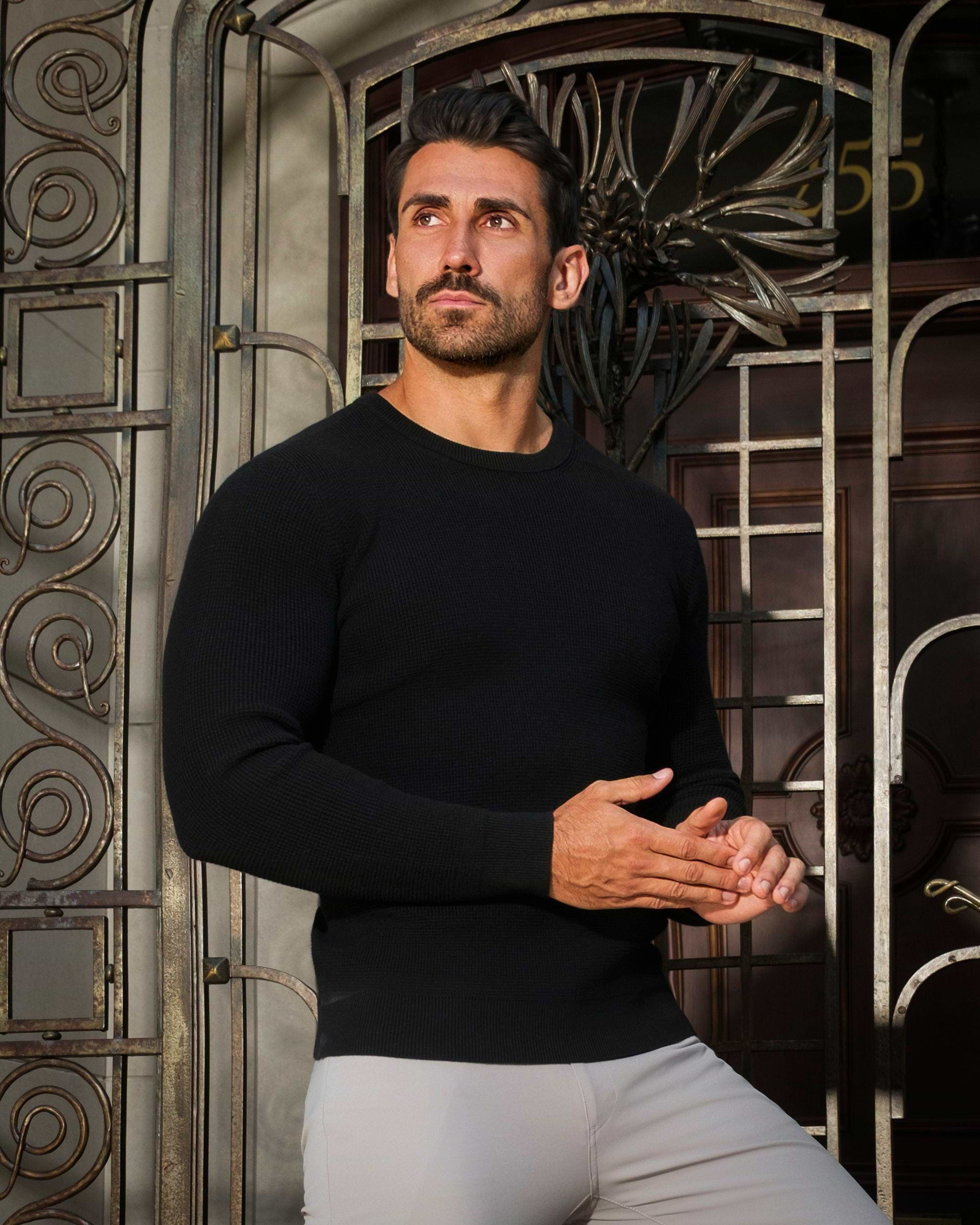 Heavy Knit Crewneck - Black